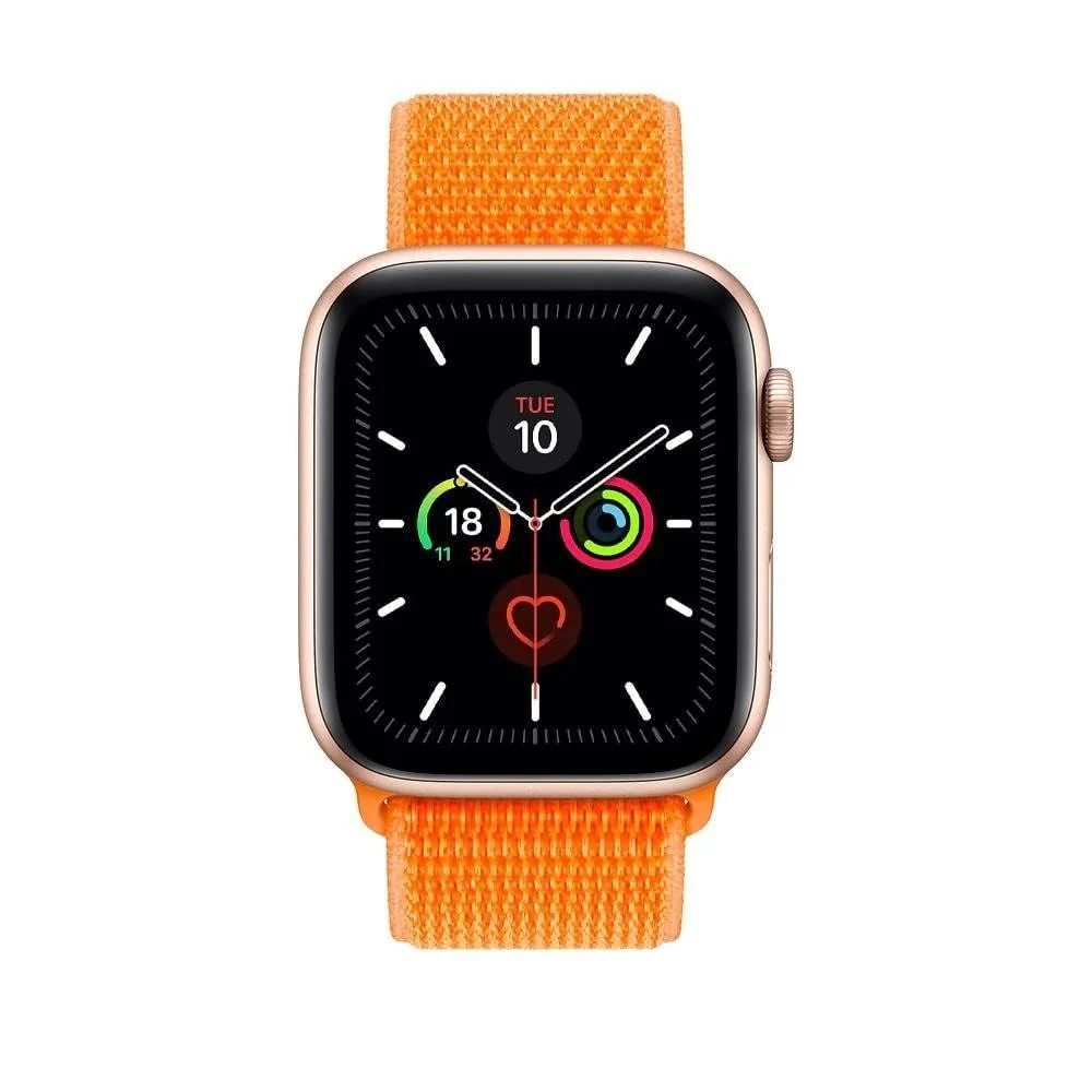 DL3 Mobilak Sport Loop Straps For Apple Watch Strap 41mm 40mm 38mm, Breathable Nylon Men Women Strap, Adjustable Elastic Braided Replacement Band for iWatch Series 8/SE/7/6/5/4/3/2/1 - Spicy Orange