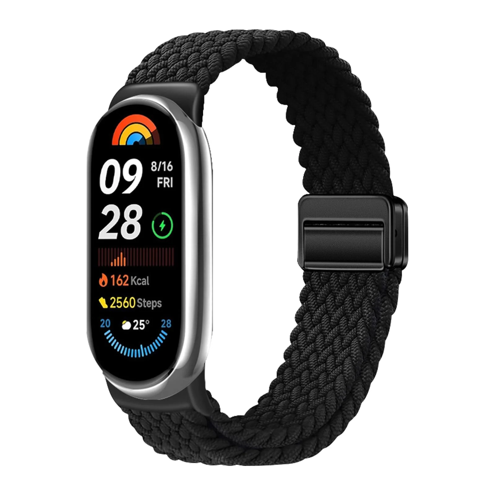 DL3 Mobilak Braided Strap for Xiaomi Mi Band 10/9/8, Men Women Breathable Elastic Nylon with Magnetic Buckle Watch Band for Xiaomi Smart Band 10/Xiaomi Smart Band 9/8