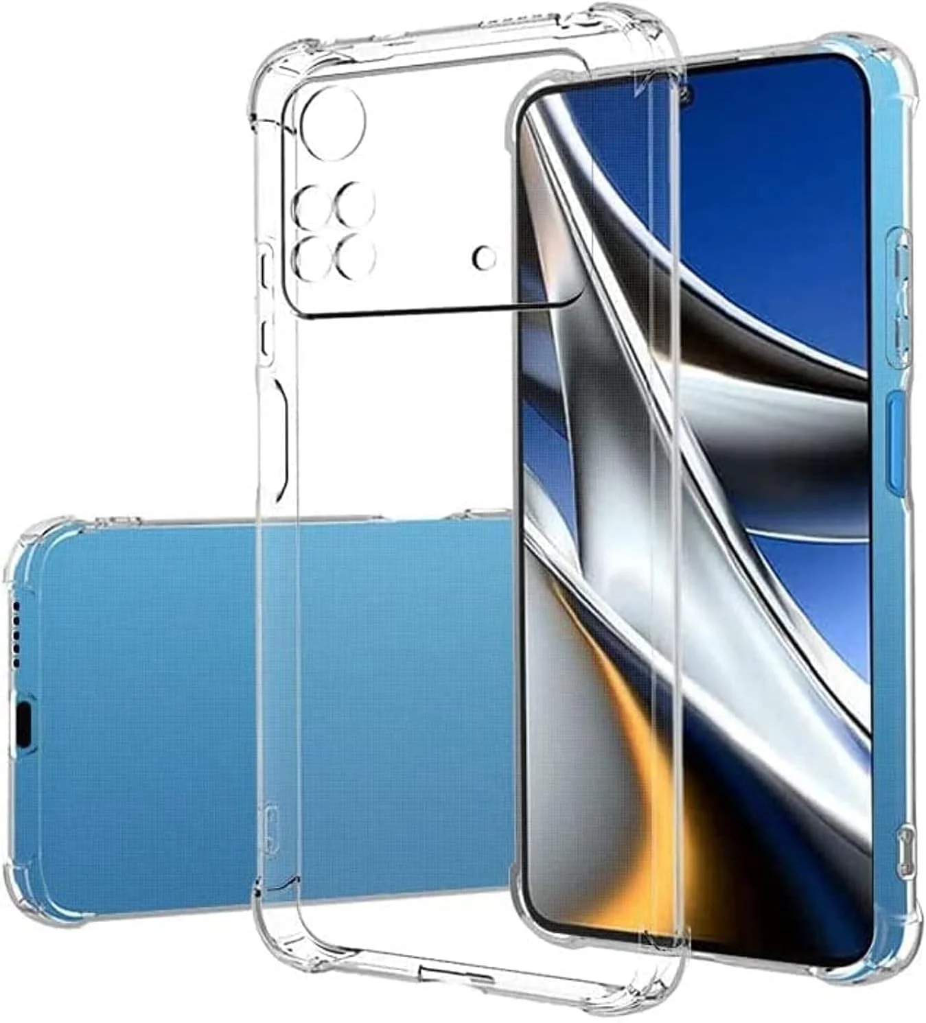 DL3 Mobilak Military Drop Protection Case for Xiaomi Poco M4 Pro 4G - Non-Yellowing Shockproof TPU Back Soft Silicone Bumper Cover - Clear