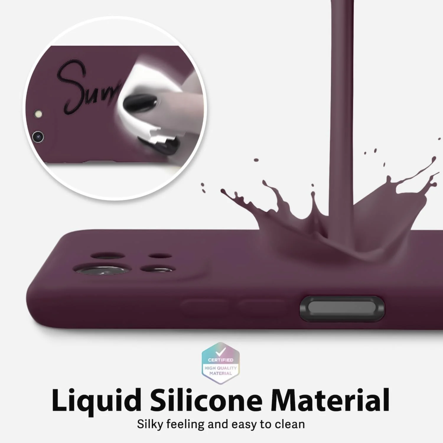 DL3 Mobilak Liquid Silicone Protective Case with Soft Microfiber Lining with Full Camera Protection for Xiaomi Mi 11 Lite 4G / 5G & Mi11 Lite 5G NE - Wine Red