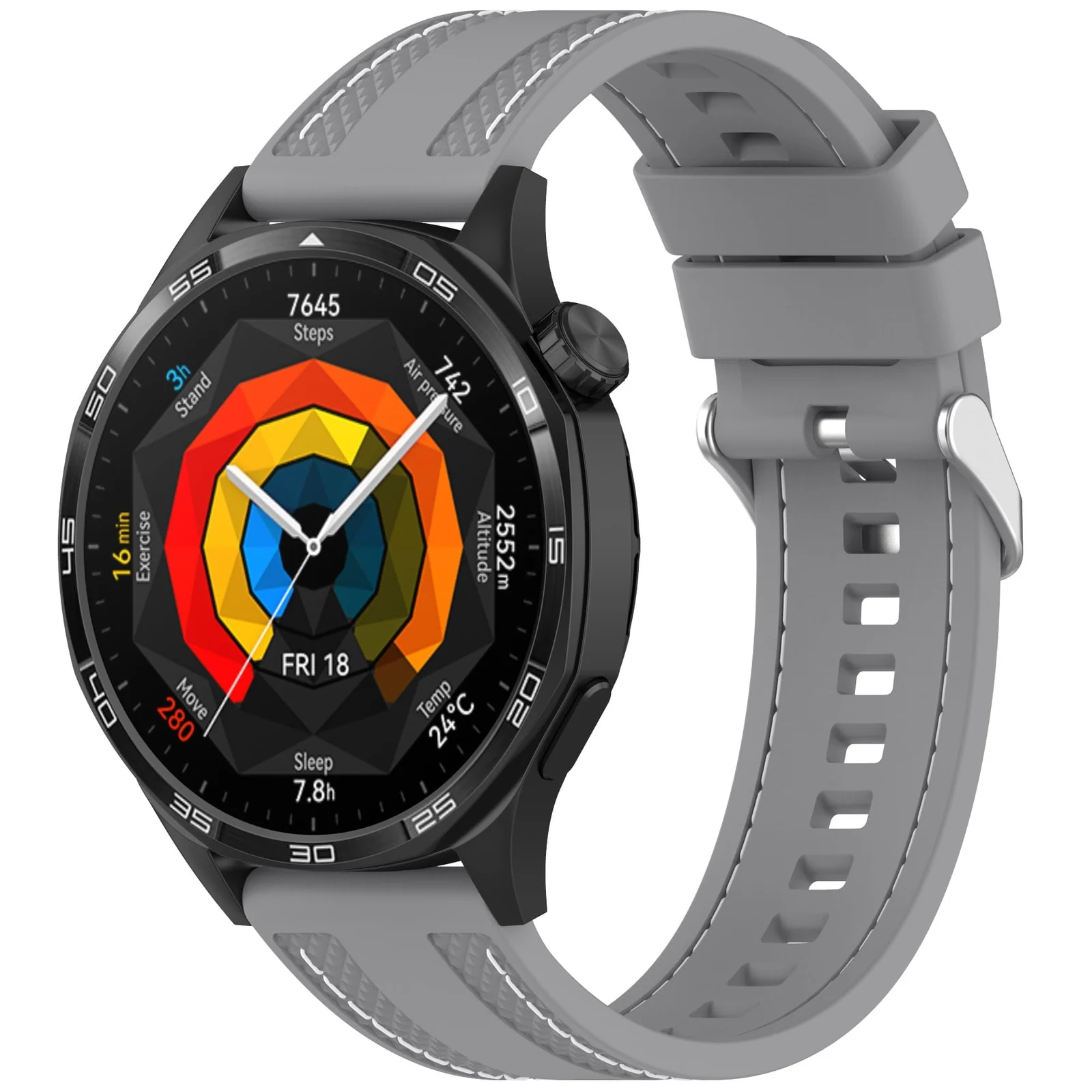 DL3 Mobilak 22mm Rubber Strap Compatible with Huawei Watch GT 6 46mm/GT 6 Pro/GT5 46mm/GT 5 Pro/GT4 46mm/GT 3 Pro, Soft Durable Bracelet Nylon Silicone Replacement Band for Huawei Watch 4 Pro/Watch 3 - Gray