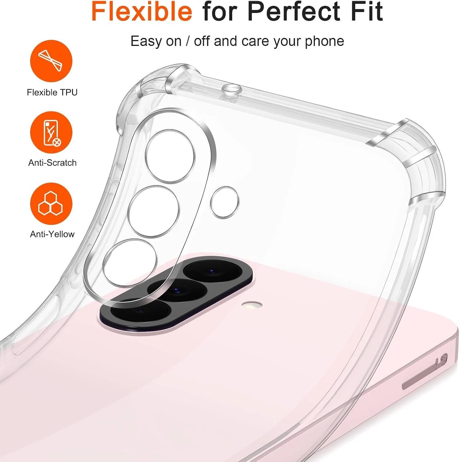 DL3 Mobilak Case Compatible with Samsung Galaxy A27 5G, Cover SiliconeTransparent TPU Gorilla Anti-shock Protector Camera Shockproof Corners - Clear