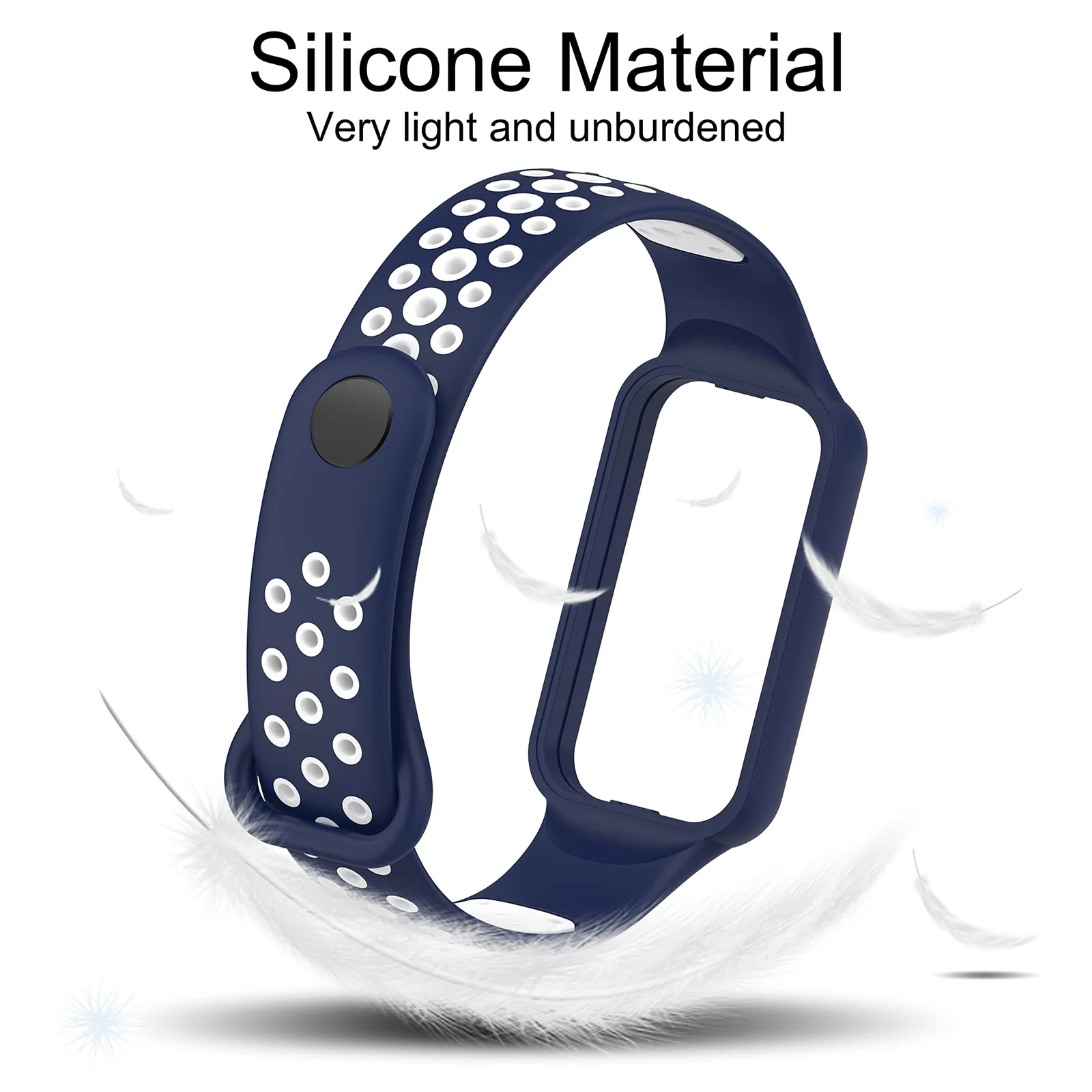 DL3 Mobilak Smart Watch Strap for Xiaomi Redmi Band 2, Sport Silicone Watch Band Wrist Strap, Replacement Bracelet Wristband Wrist Strap for Xiaomi Redmi Smart Band2 Accessories - Blue White
