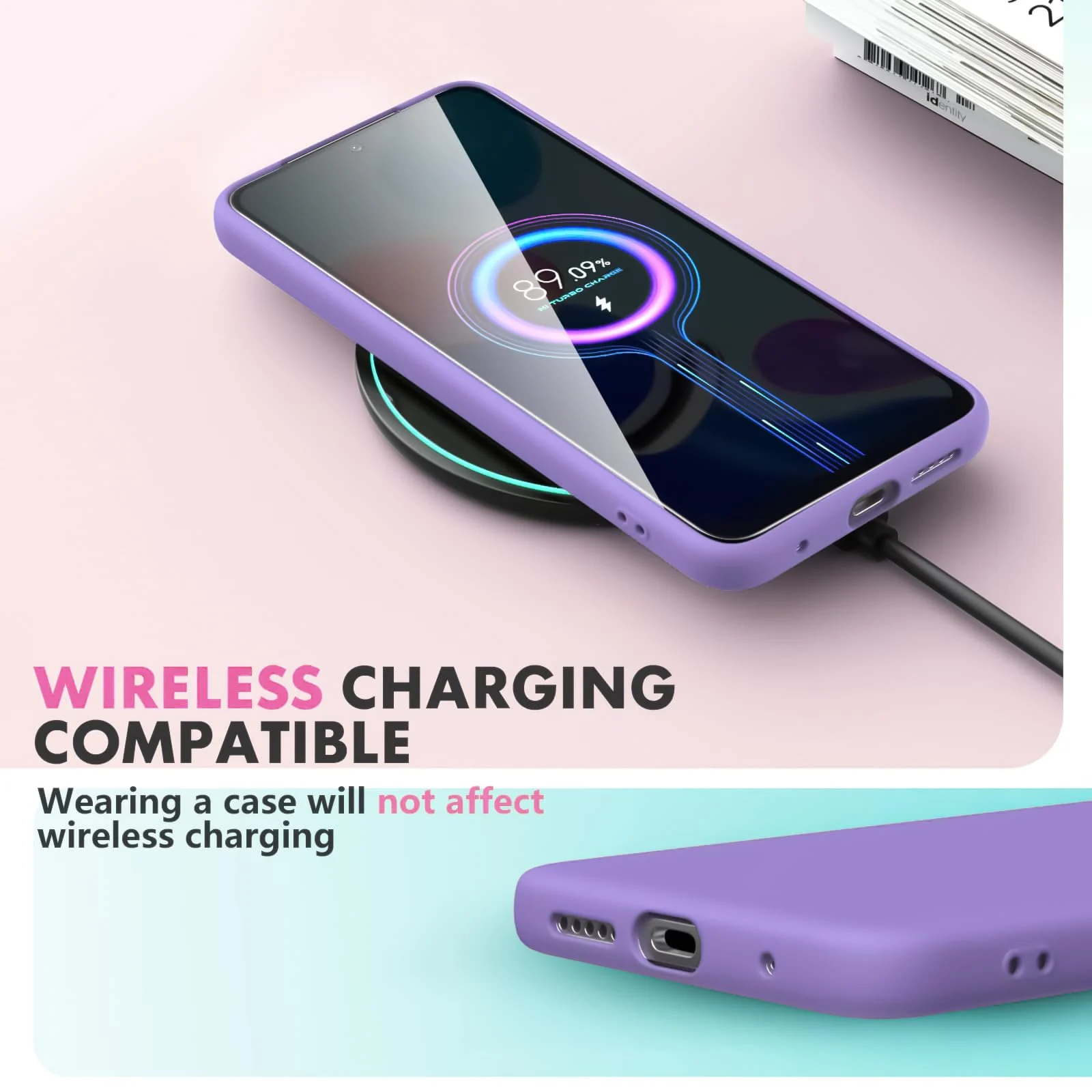 DL3 Mobilak Liquid Silicone Protective Case with Soft Microfiber Lining with Full Camera Protection for Xiaomi Redmi Note 12 Pro 4G / Redmi Note 11 Pro 4G&5G - Light Purple