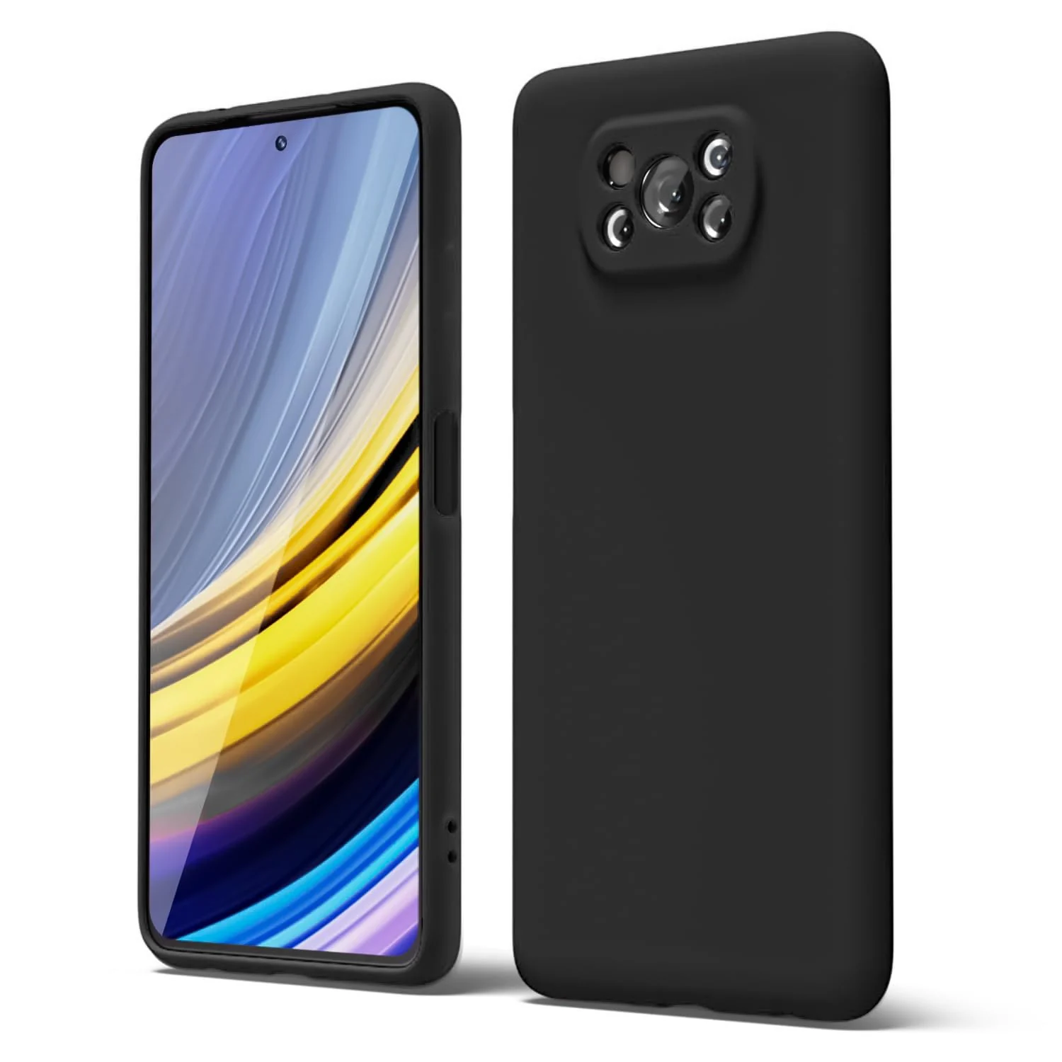 DL3 Mobilak Liquid Silicone Protective Case for Xiaomi Poco X3 Pro / Poco X3 NFC / Poco X3 with Camera Protection and Microfiber Lining - Black
