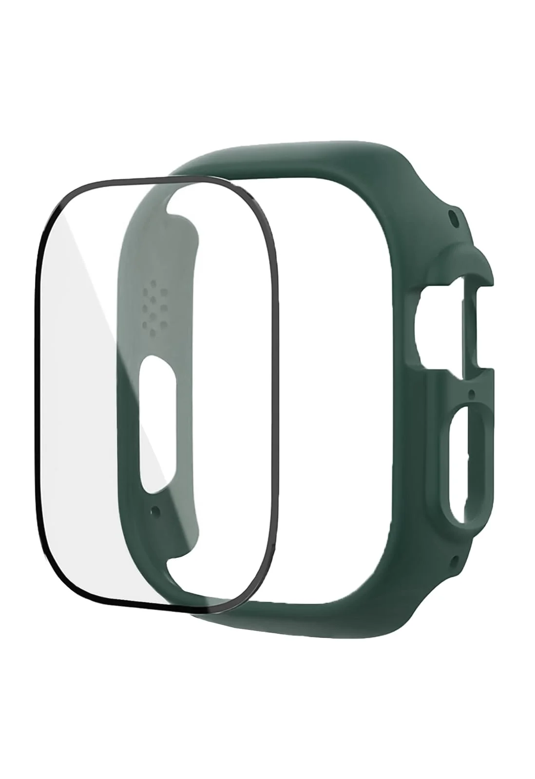 DL3 Mobilak Band with Case For Apple Watch Ultra/Ultra 2 49mm, Adjustable Silicone Sport Wristband Replacement, Strap With Cover Built-in Glass Screen Protector for iWatch Ultra 49 mm - Pine Green