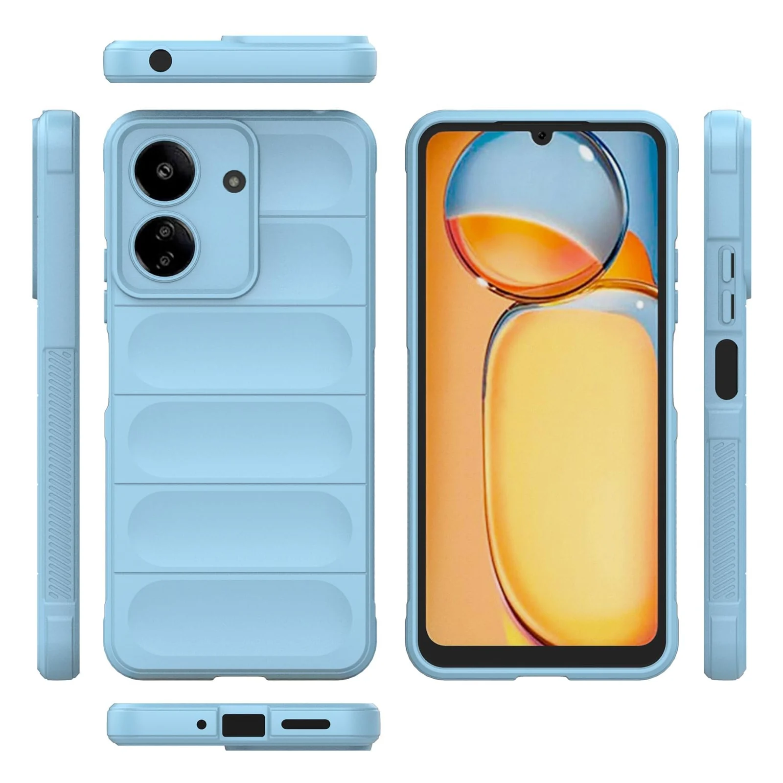 DL3 Mobilak Silicone Case for Xiaomi Redmi 13C 4G Heavy Duty Protective [Slim Fit] Shockproof Soft Flexible Protective Design Shock-Absorption TPU Cover With Camera Protection - Baby Blue