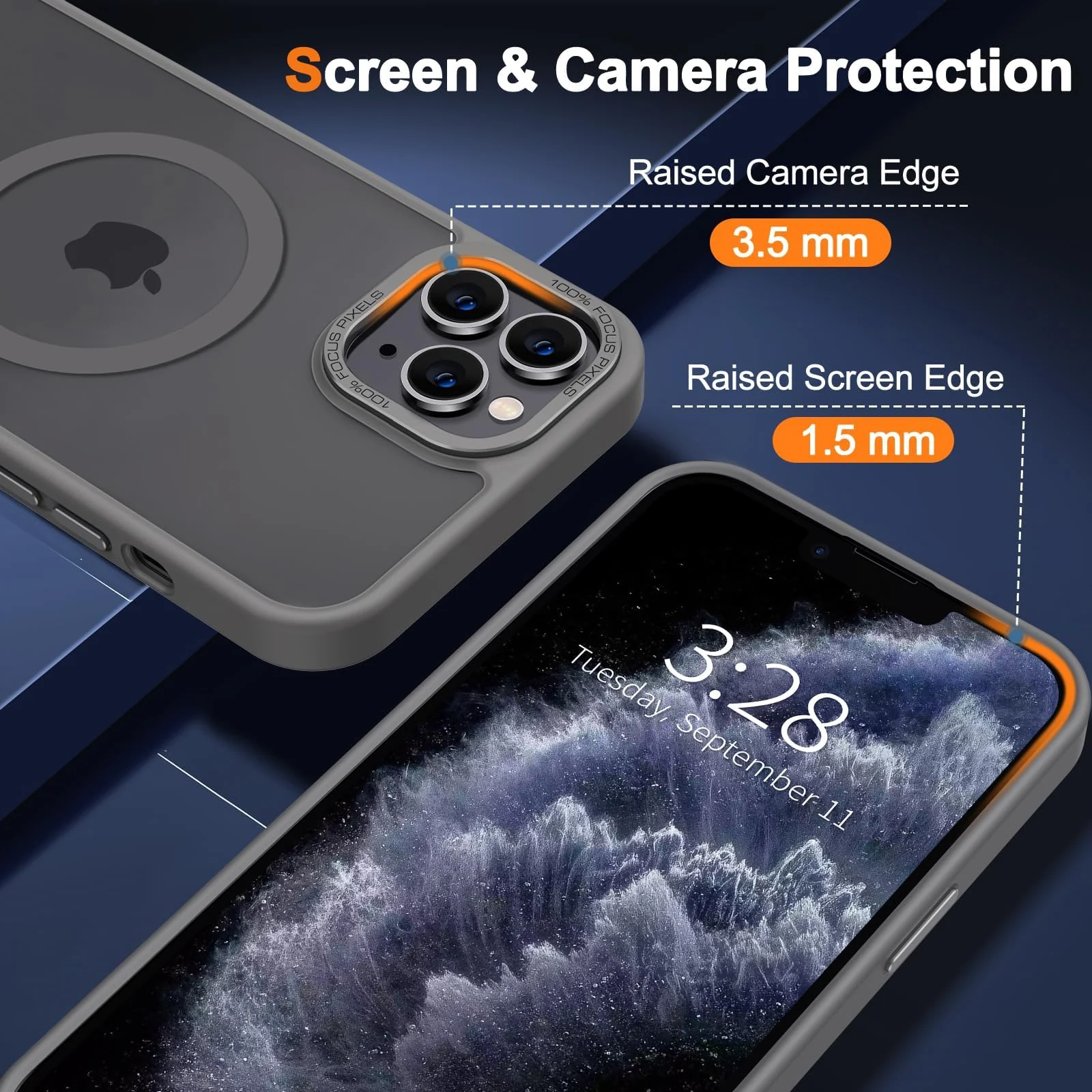 DL3 Mobilak Case for iPhone 11 Pro 5.8-Inch Magnetic Translucent Matte Phone Cases [Compatible with MagSafe] Thin Slim Fit Shockproof Hard Protective Cover for Men Girls - Gray