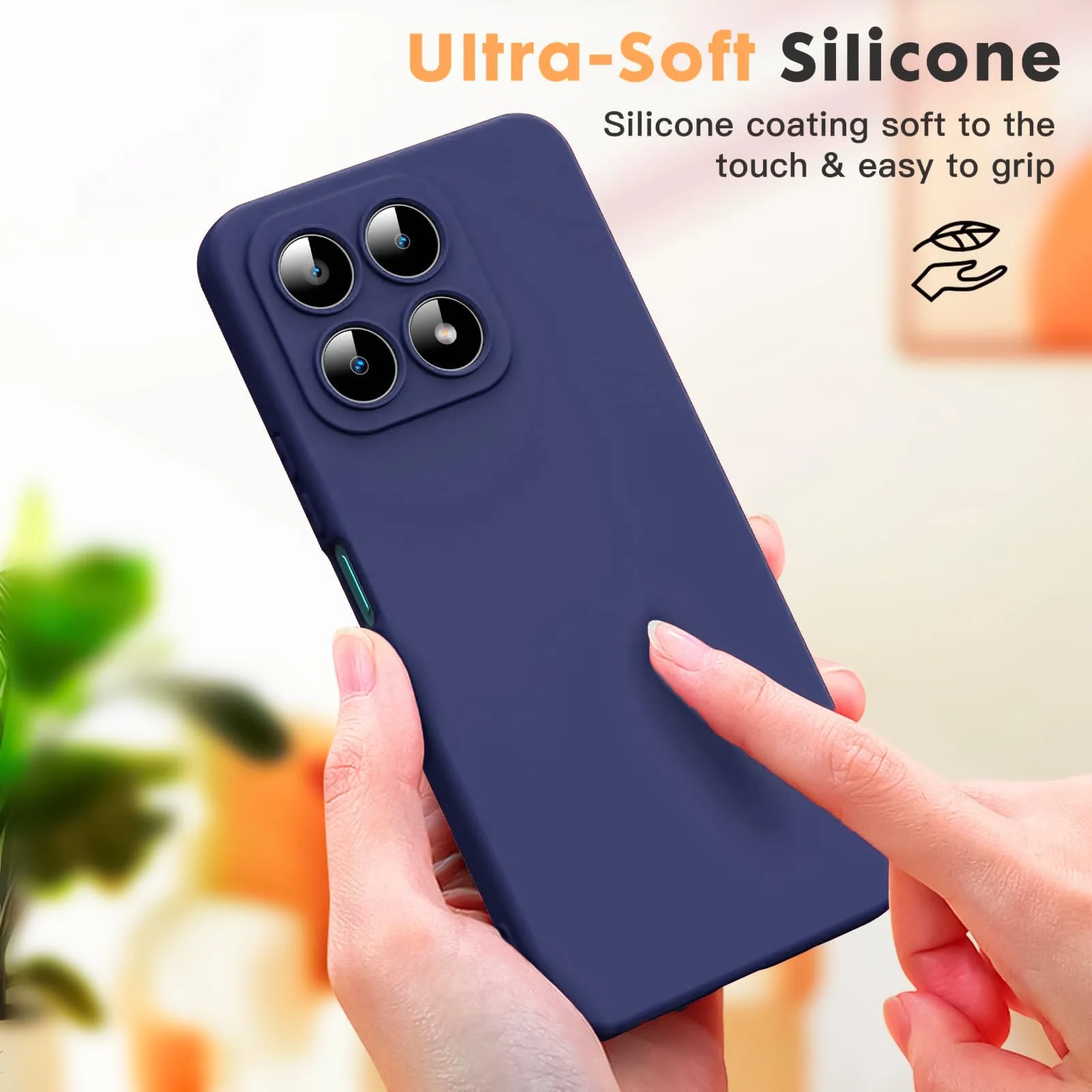 DL3 Mobilak Liquid Silicone Protective Case with Soft Microfiber Lining with Full Camera Protection for Honor X8A - Blue 2