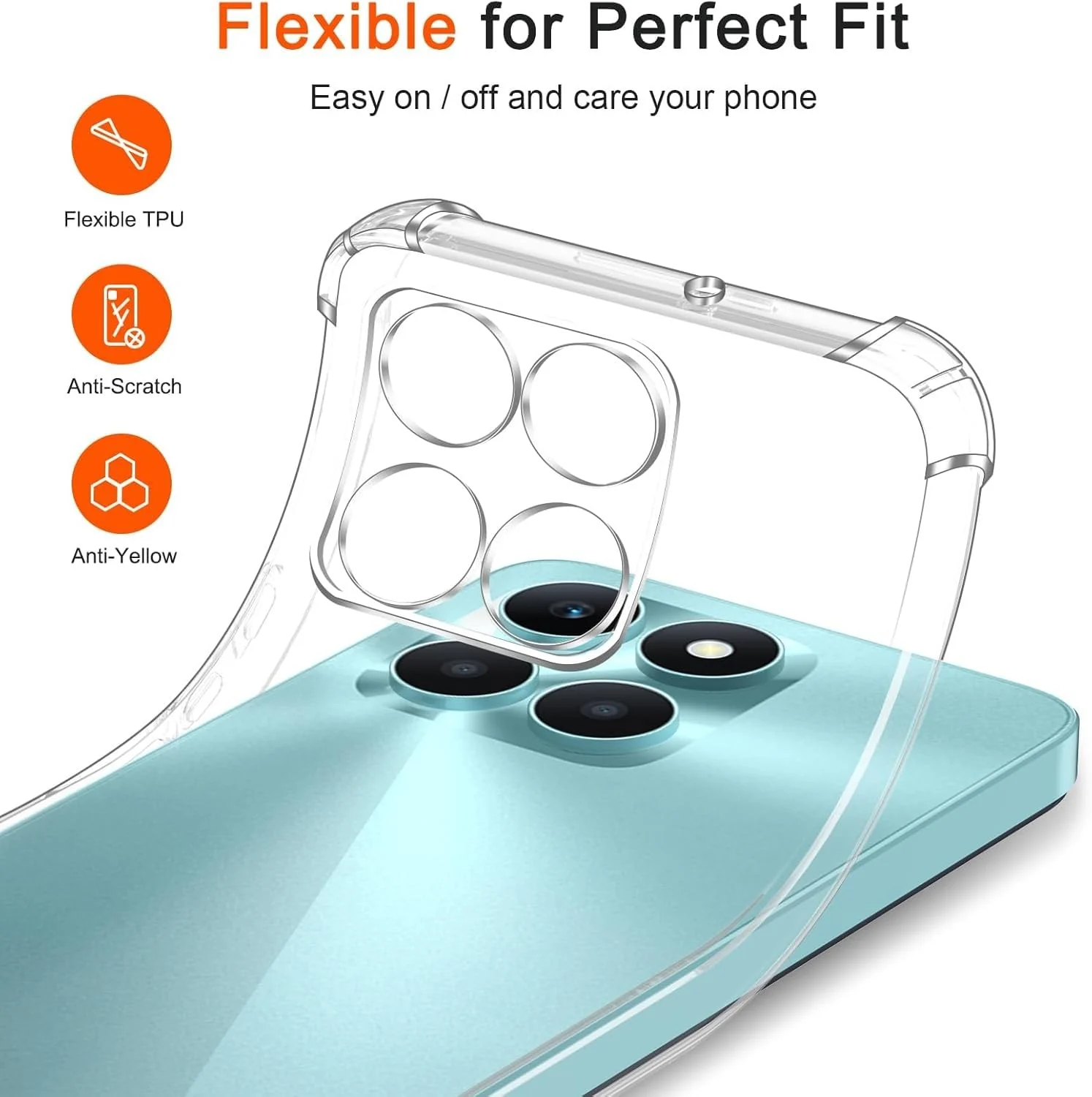 DL3 Mobilak Clear TPU Case for Honor X6a, Camera protection, Shock-absorbing protection, Scratch-resistant surface - Clear