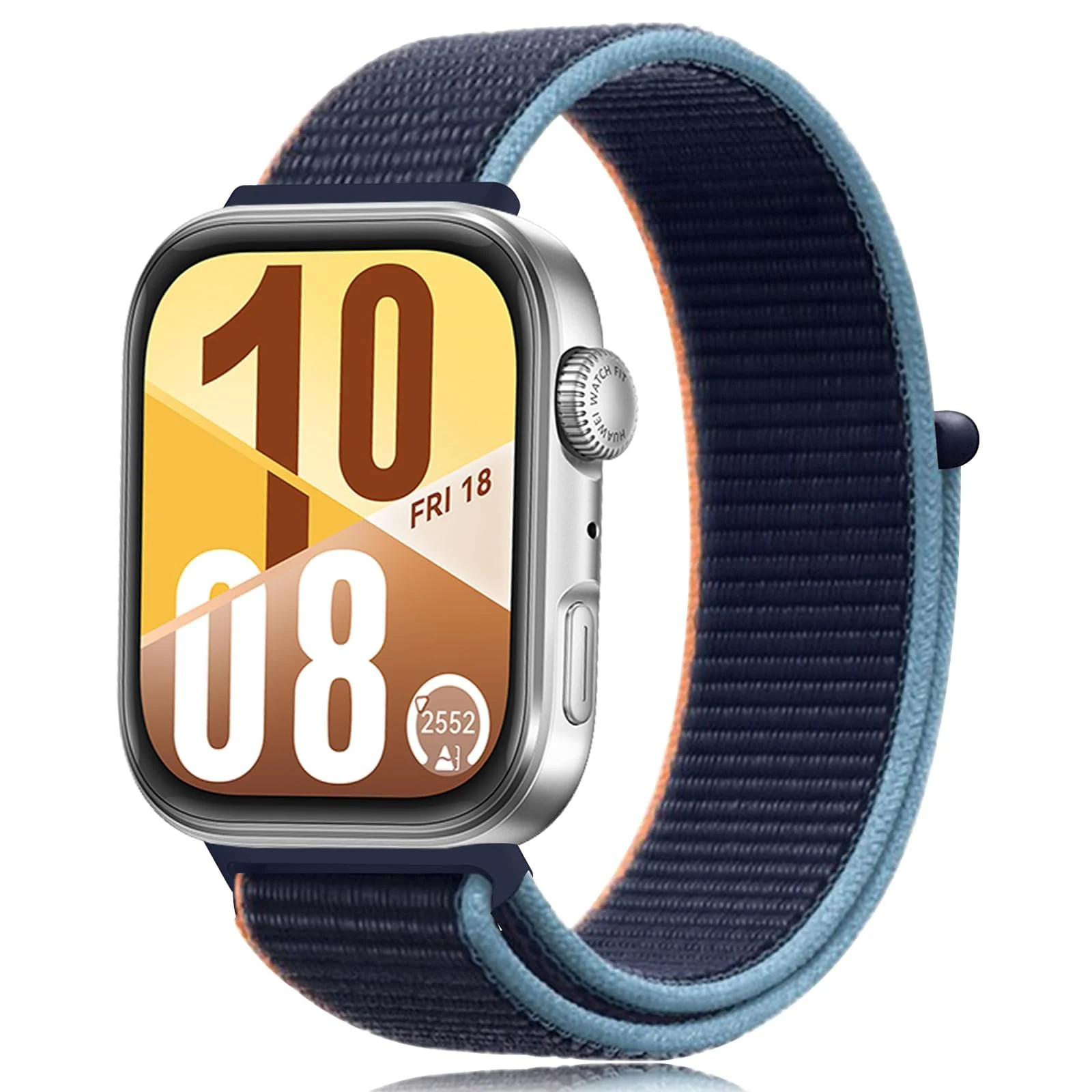 DL3 MOBILAK Elastic Nylon Watch Strap for Huawei Watch Fit 3 / Fit 4 / Fit 4 Pro / Fit 5 / Fit 5 Pro, Navy Blue