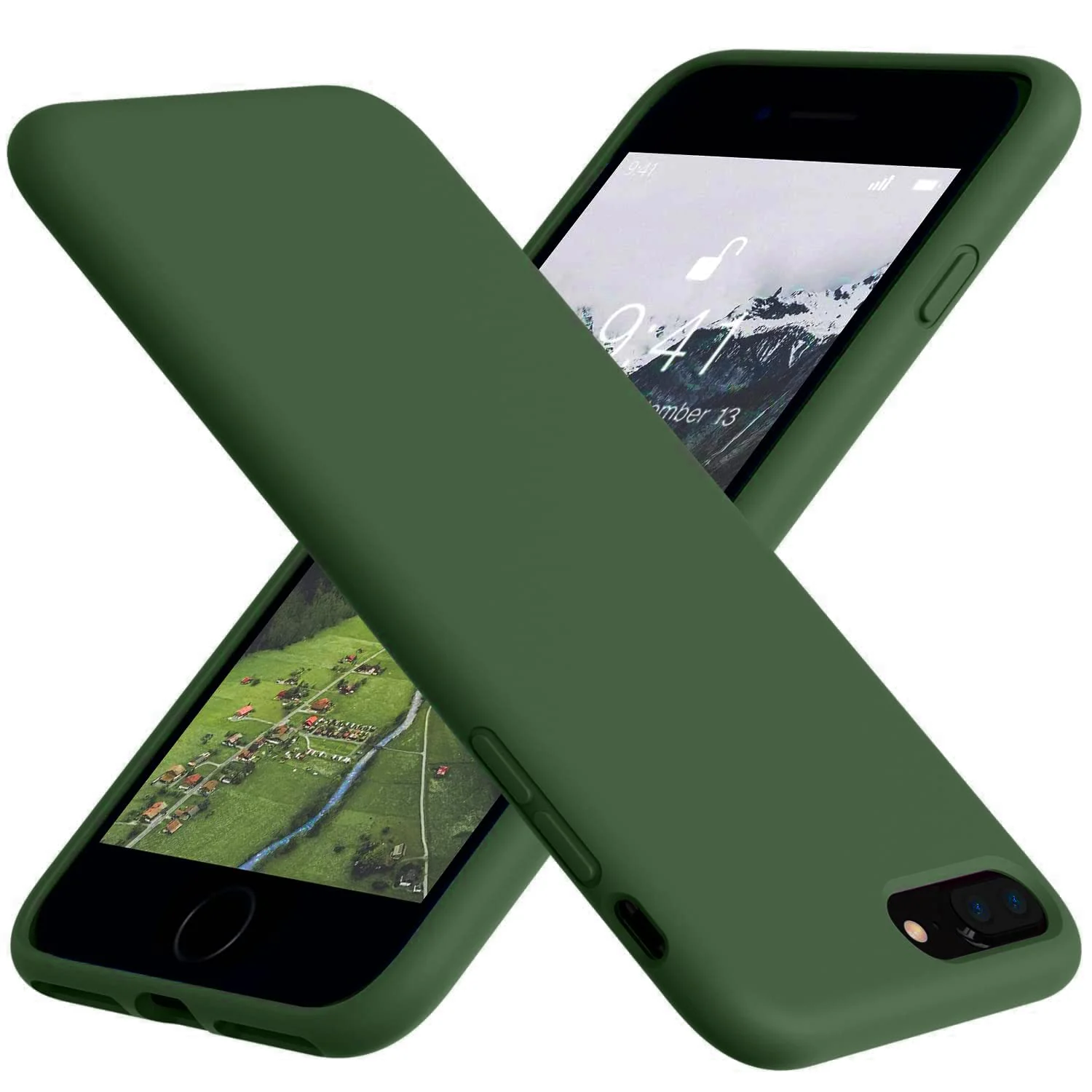 DL3 Mobilak Liquid Silicone Protective Case with Soft Microfiber Lining for iPhone 7 Plus / iPhone 8 Plus - Clover