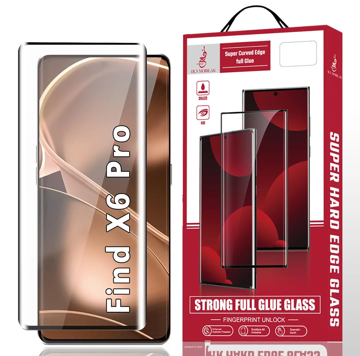 DL3 Mobilak Screen Protector for OPPO Find X6 Pro, Tempered Glass Screen Saver Premium HD Protective, Scratch Resistant, NO-Bubble, 9H Hardness, Full Coverage Film - Clear