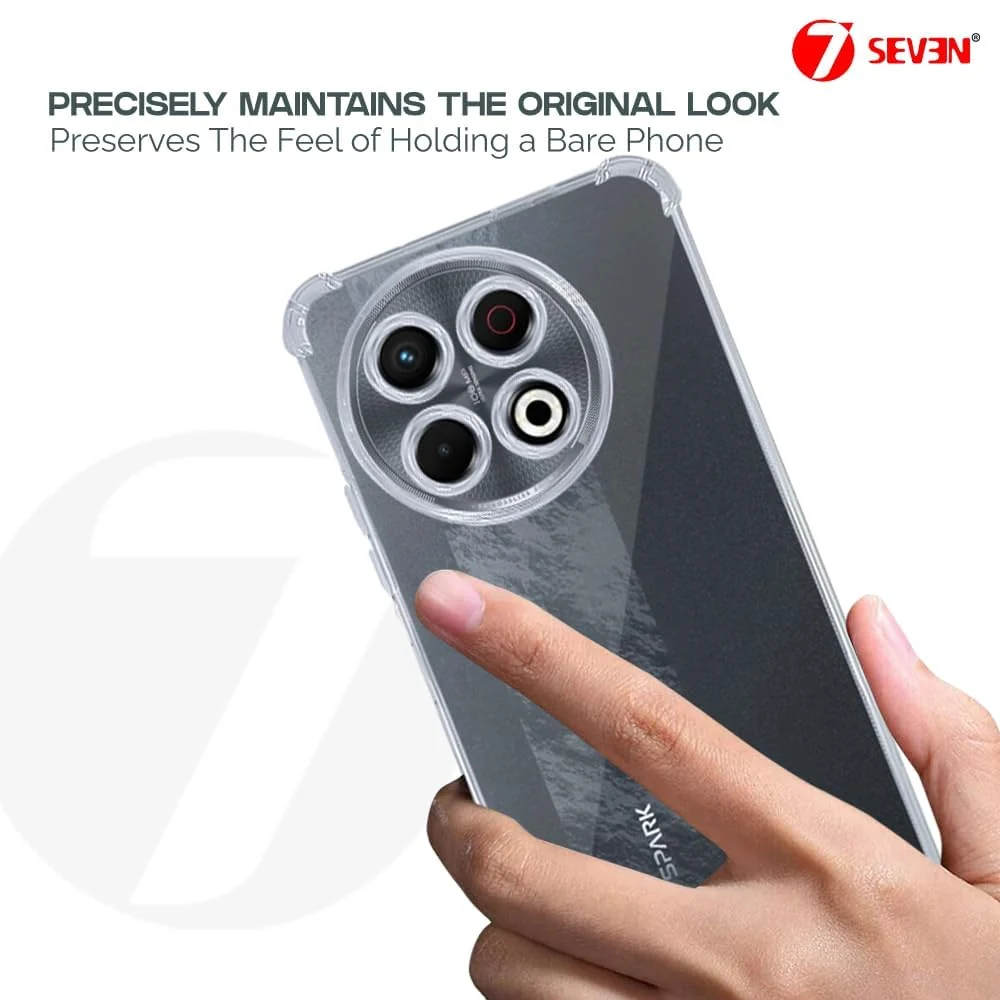 DL3 Mobilak Case Compatible with Tecno Spark 30 Pro 4G, Cover Silicone TPU Gorilla Anti-shock Protector Camera Shockproof Corners - Clear
