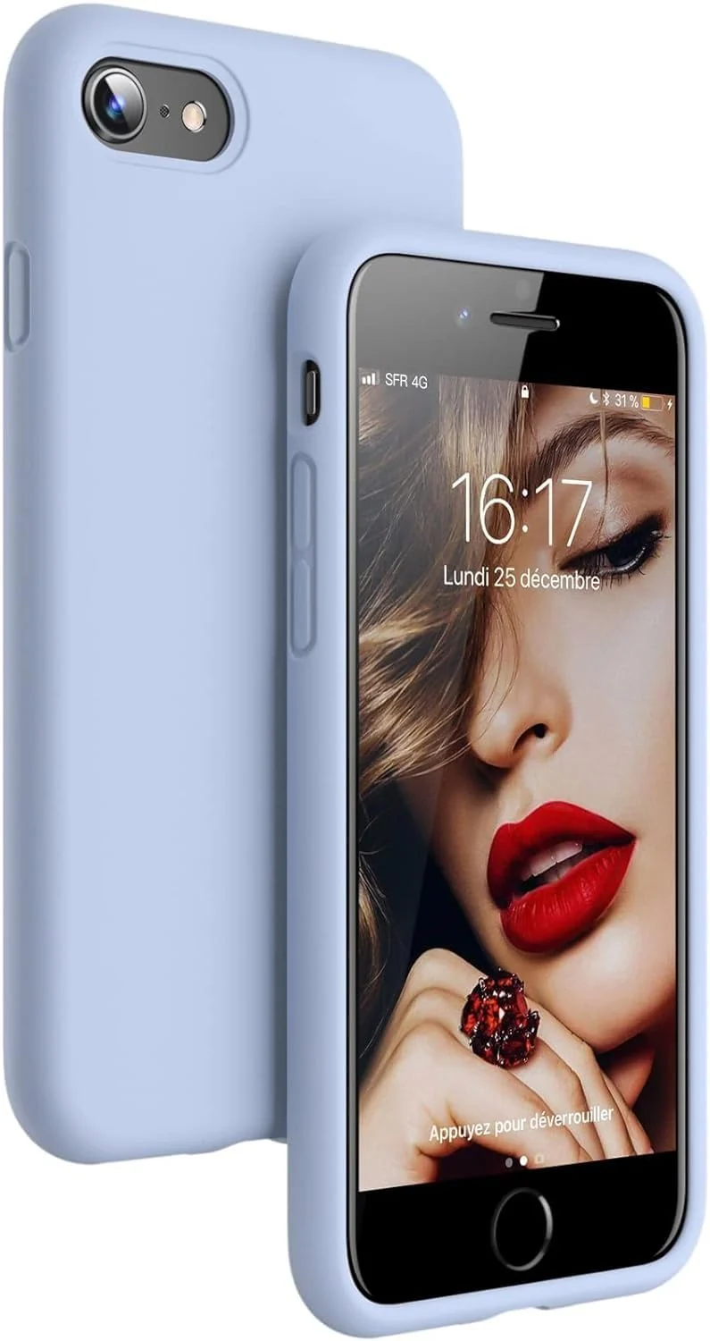 DL3 Mobilak Liquid Silicone Protective Case for iPhone 6 / 6S with Camera Protection and Microfiber Lining - Baby Blue