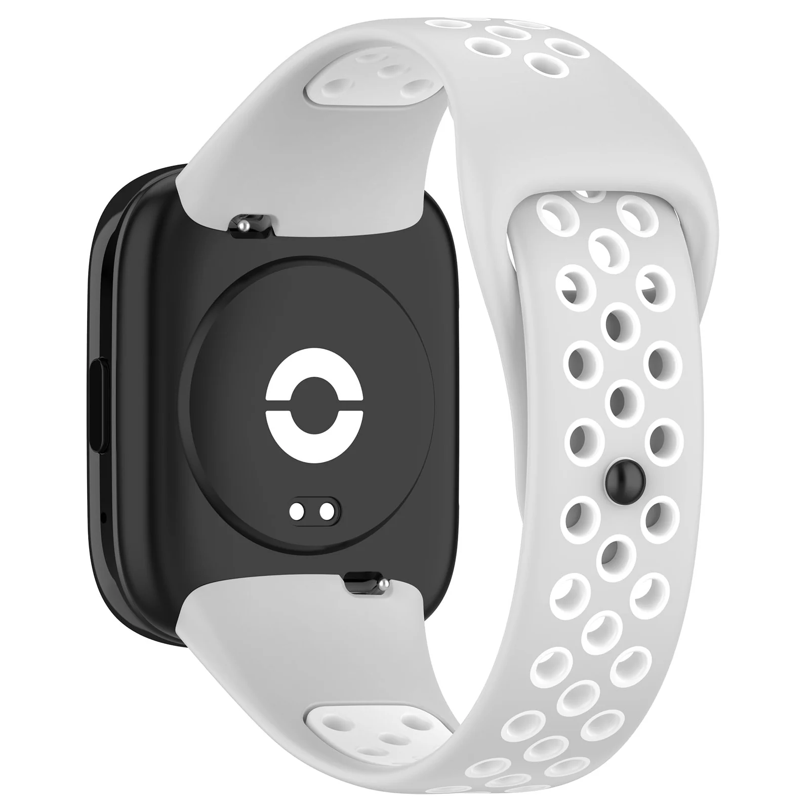 DL3 Mobilak Strap Silicone Compatible With Xiaomi Redmi Watch 3 Active/Redmi Watch 3 Lite, Sport Silicone Watch Band Wrist Strap, Bracelet Wristband Wrist Strap - Grey White