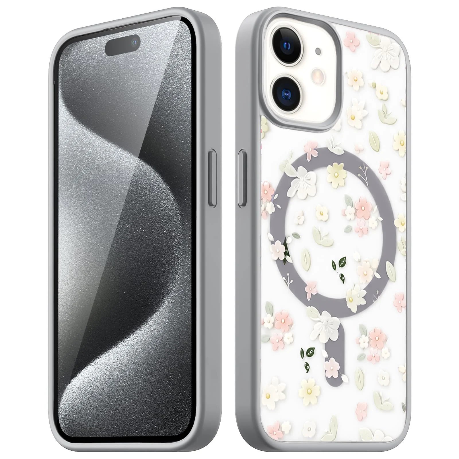 Dl3 Mobilak Magnetic Case for iPhone 11 6.1-Inch Compatible with MagSafe, Shockproof Phone Bumper Cover, Solid Color Matte TPU Frame, Anti-Scratch Clear Back - Black