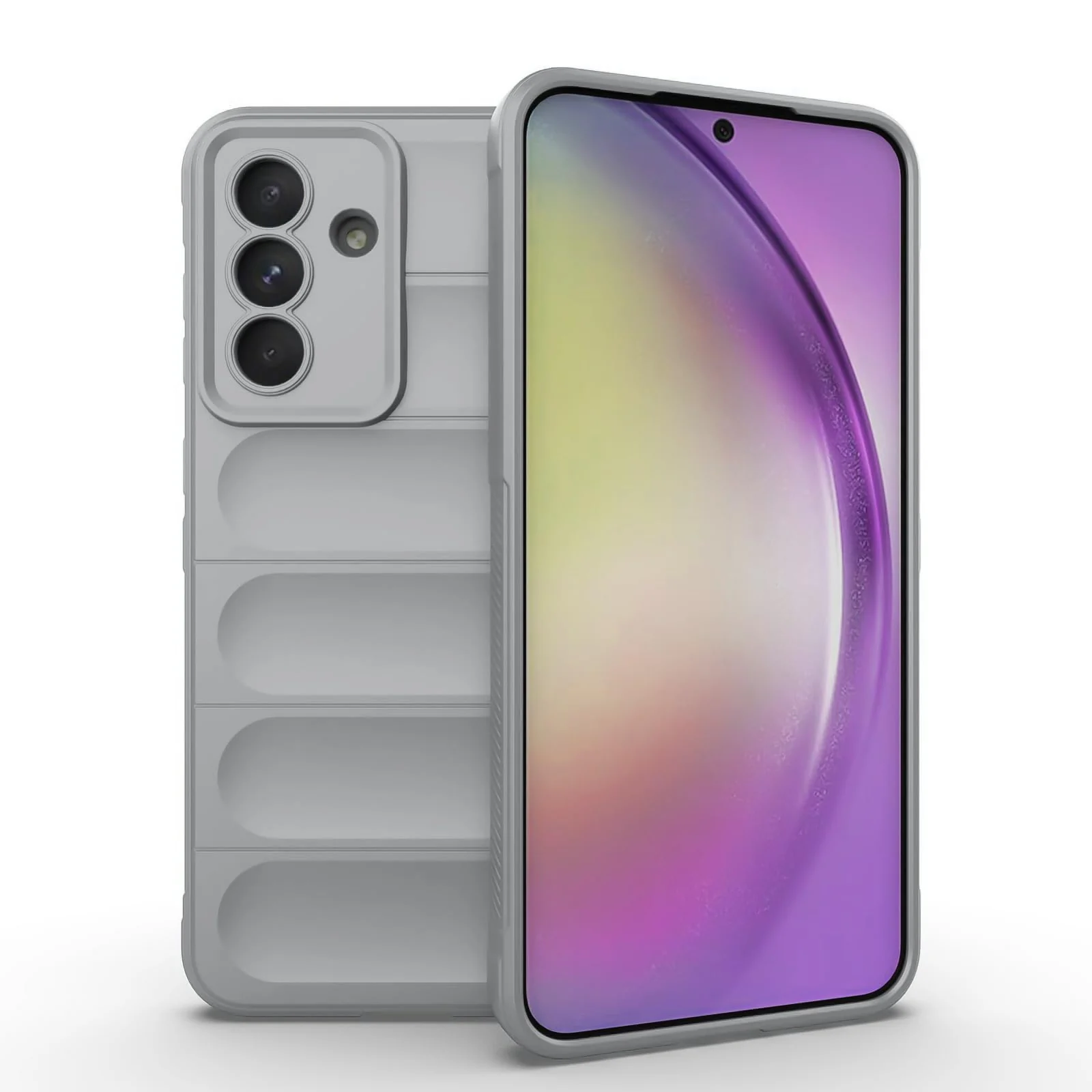 DL3 Mobilak Silicone Case for Samsung Galaxy A36/ Samsung Galaxy A56 4G / 5G Heavy Duty Protective [Slim Fit] Soft Protective Design Shock-Absorption TPU Cover With Camera Protection - Gray