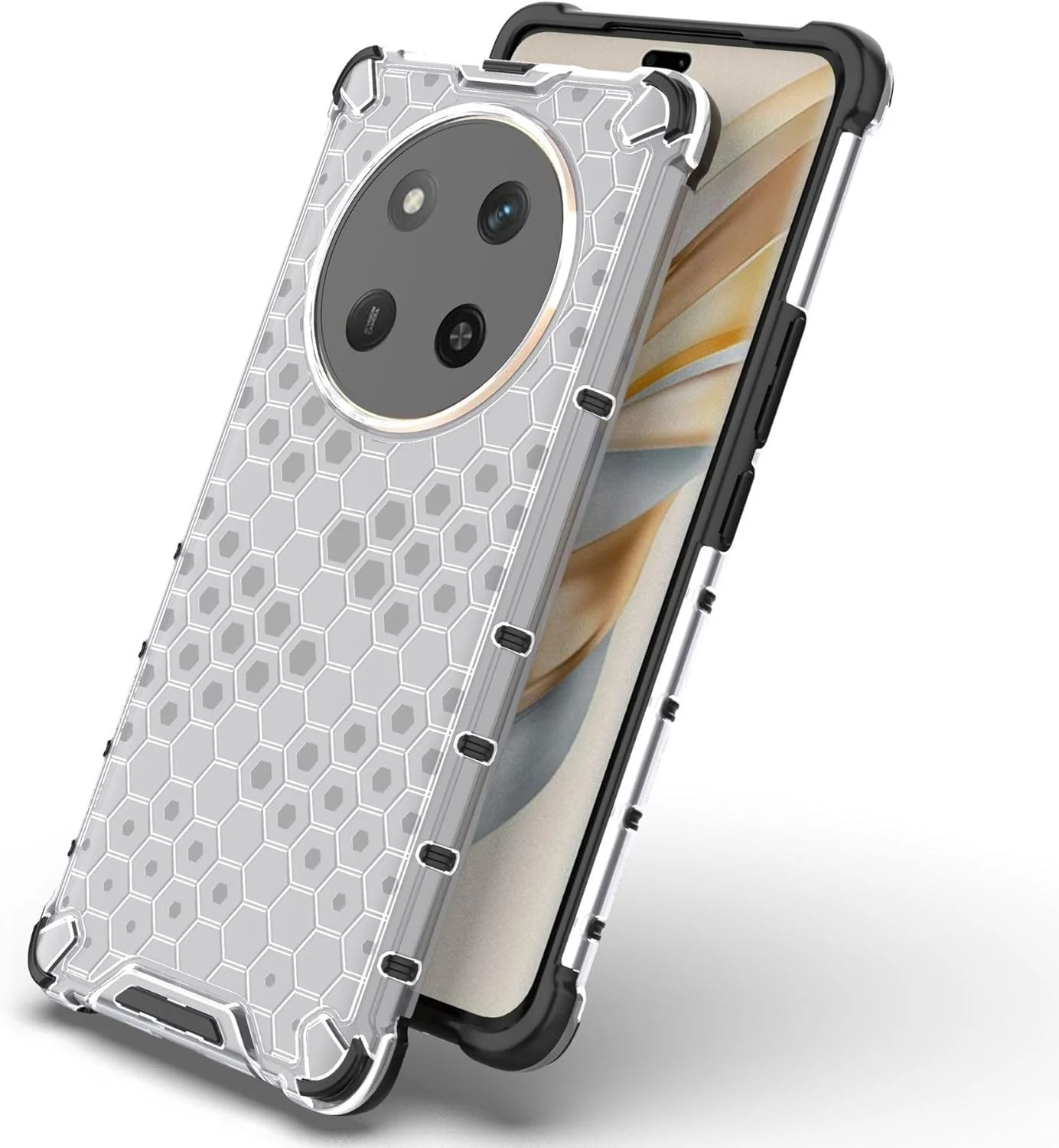 DL3 Mobilak Honeycomb Protective Case for Honor X9C, Shock-absorbing protection, Transparent design, Slim, lightweight profile - Clear