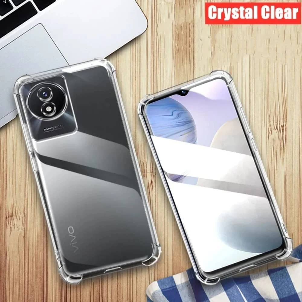 DL3 Mobilak Clear TPU Protective Case for vivo Y02 with Camera Protection and Shockproof Design - Clear