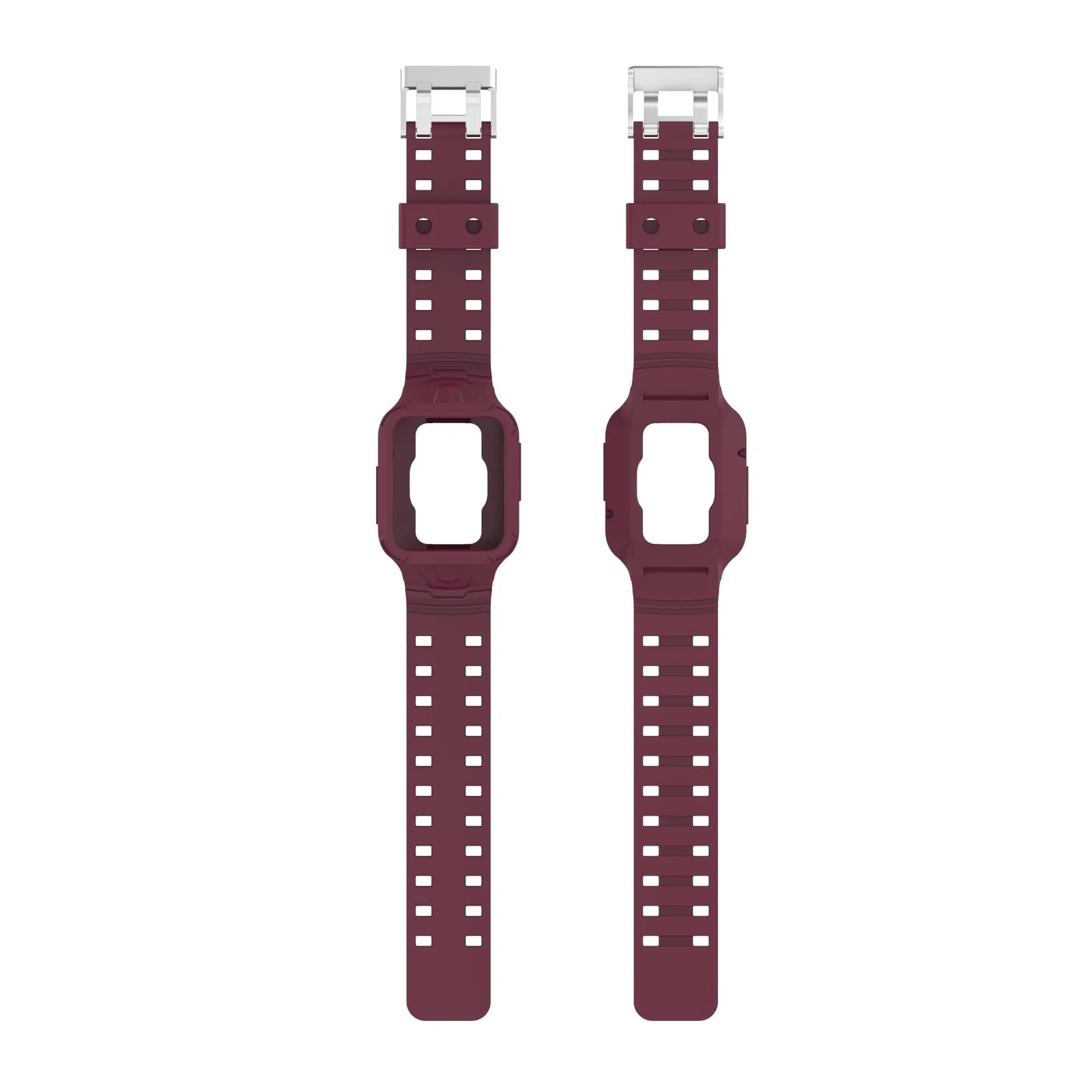 DL3 Mobilak Replacement Wrist Band Compatible with Xiaomi Redmi Watch 2 Lite/Mi Watch Lite/Poco Watch/Redmi Watch 2/Horloge 2, Adjustable Soft Silicone Wrist Strap with Cover - Wine Red