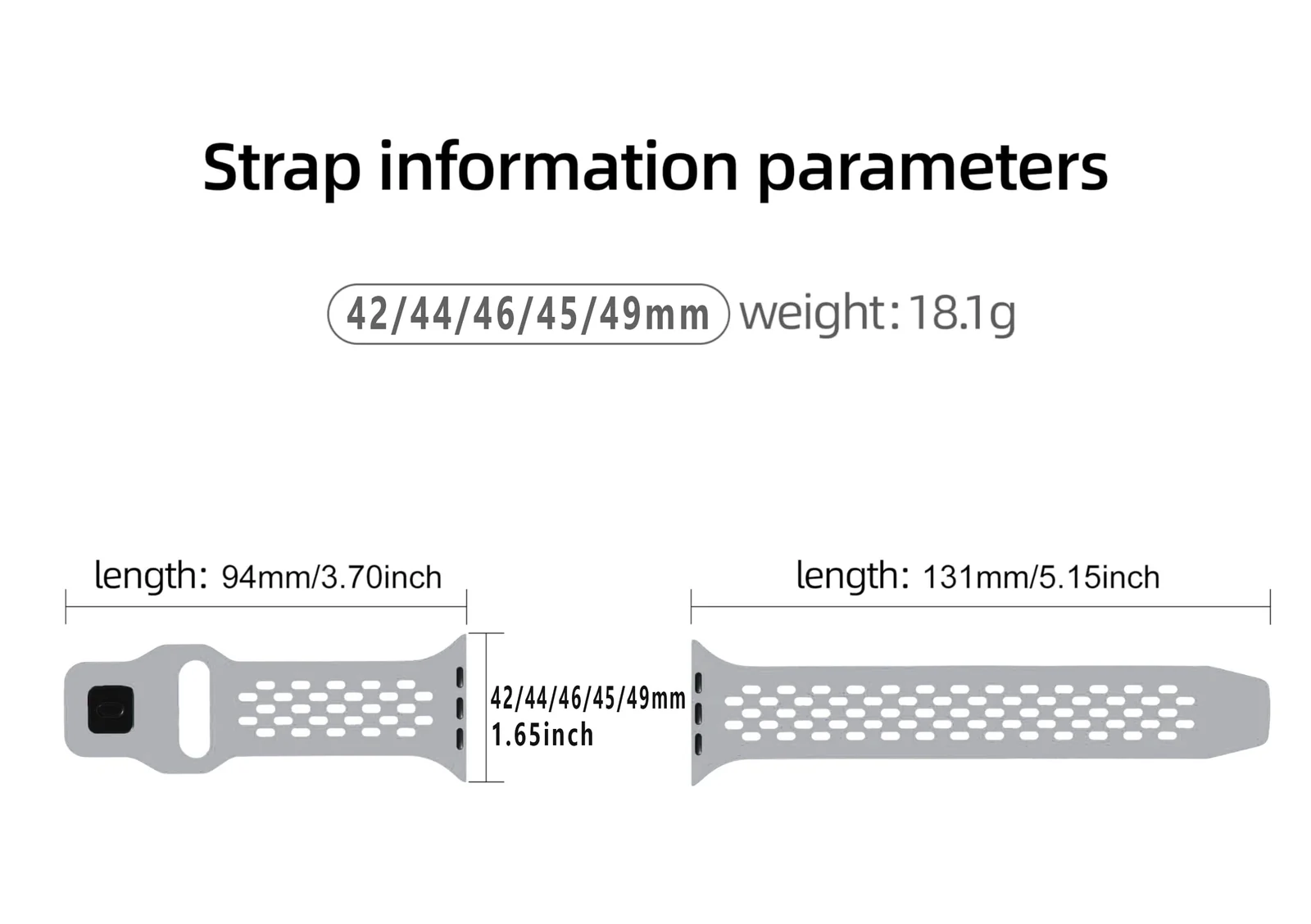 DL3 Mobilak Breathable Sport Band Compatible with Apple Watch 49mm 46mm 45mm 44mm 42mm, Soft Silicone Replacement Strap for iWatch Series 11 10 9 8 7 6 5 4 SE3 SE2 SE Ultra 3 2 1 - Light Gray