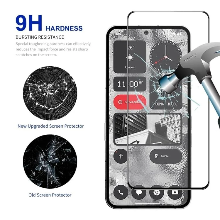 DL3 Mobilak 5D Full Glass Screen Protector For Nothing Phone 2. Black Frame - Clear