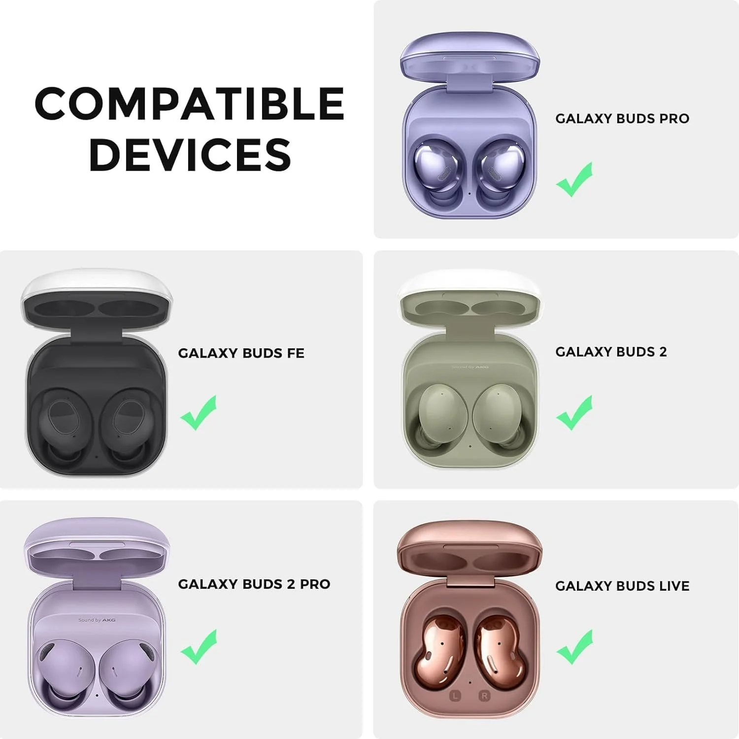 DL3 Mobilak Compatible with Samsung Galaxy Buds 2 pro/Buds 2 / Buds Pro/Galaxy Buds Live Cover, Soft Silicone Shockproof Protective Earbuds with Carabiner, Front LED Visible - Blue