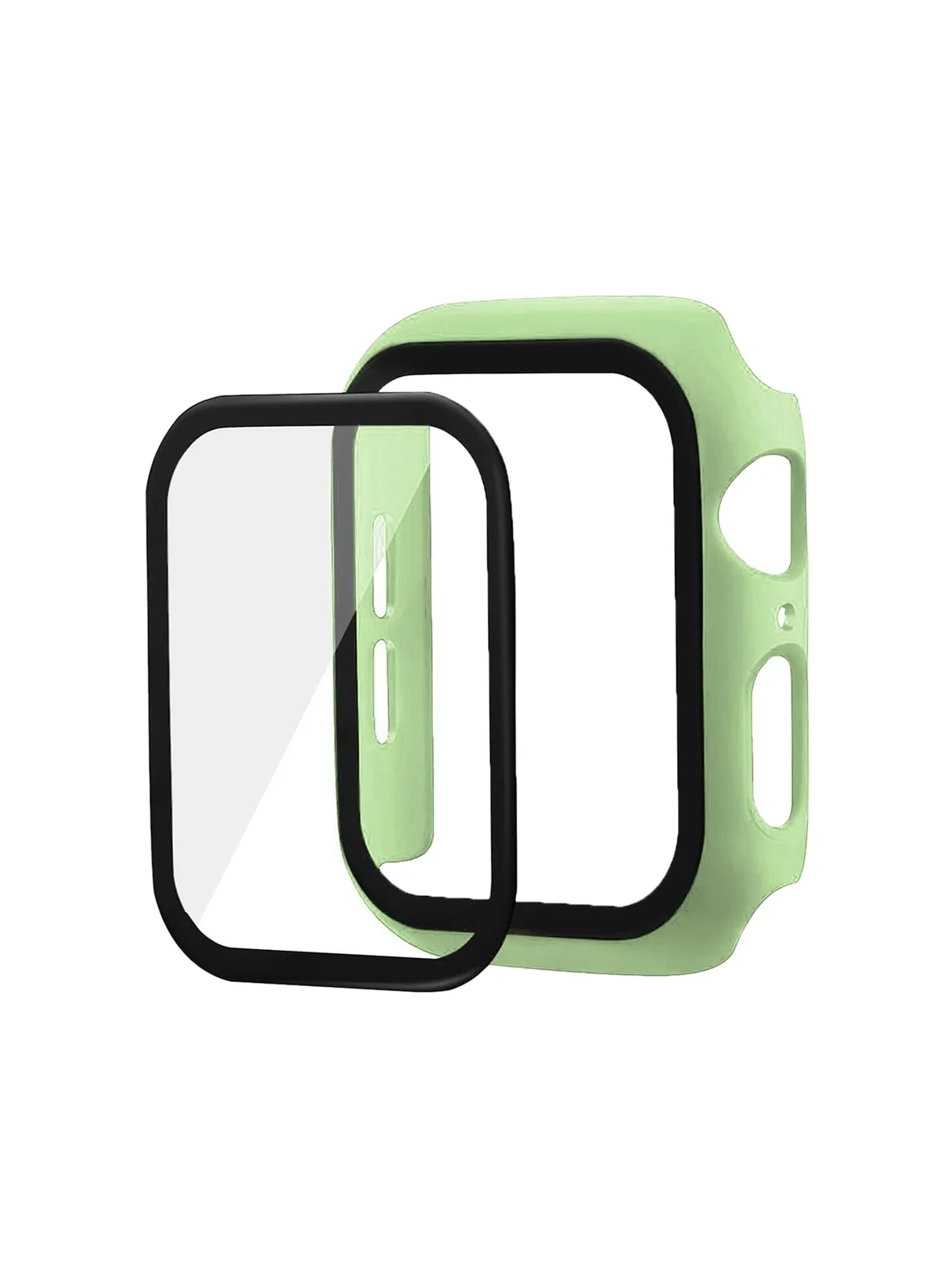 DL3 Mobilak Band with Case Compatible with Apple Watch 44mm, Silicone Sport Wristband Replacement, Strap With Cover Built-in Glass Screen Protector for iWatch Series 6 5 4 SE SE 2 - Mint Green
