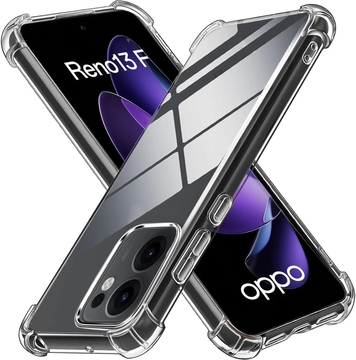 DL3 Mobilak Case Compatible with OPPO Reno 13F 4G / 5G, Cover Silicone TPU Gorilla Anti-shock Protector Camera Shockproof Corners - Clear
