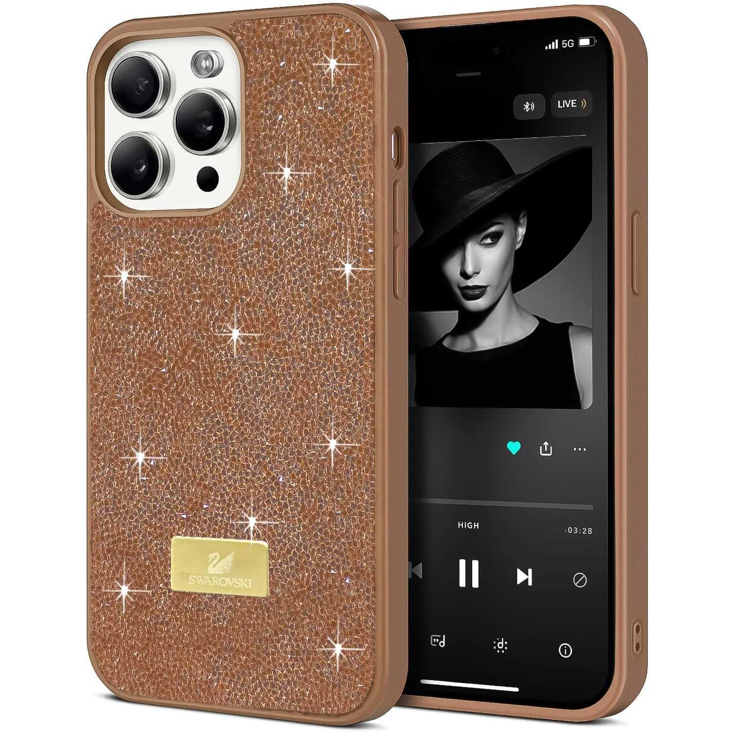 5.5 — DL3 Mobilak Glitter Rhinestone Protective Case for iPhone 16 Pro Max with Shockproof Design
