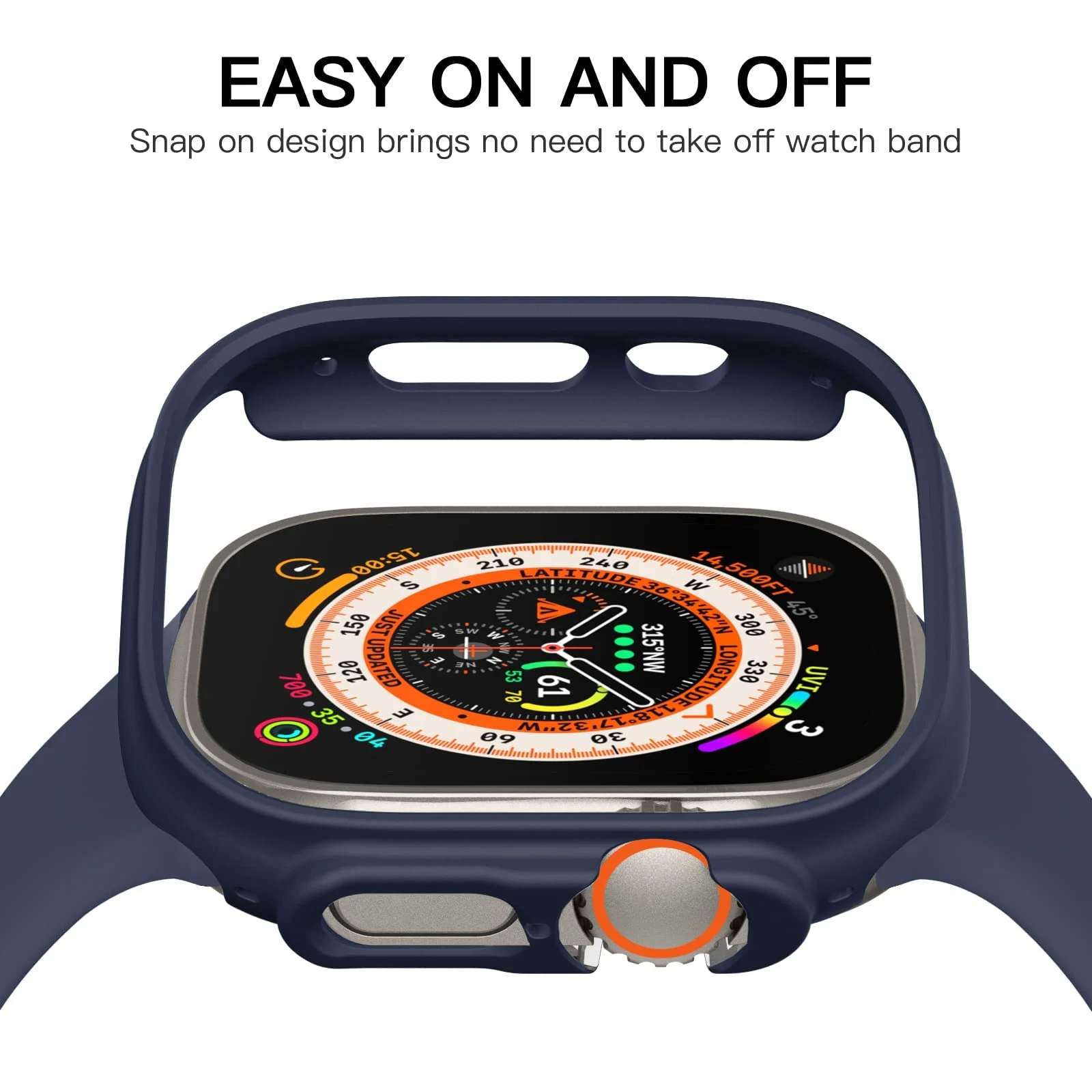 DL3 Mobilak Compatible For Apple Watch Ultra Case 49mm, Shockproof Ultra-Thin Hard PC Bumper Case All-Around Edge Protective Cover Frame[NO Screen Protector] for iWatch Accessories - Blue