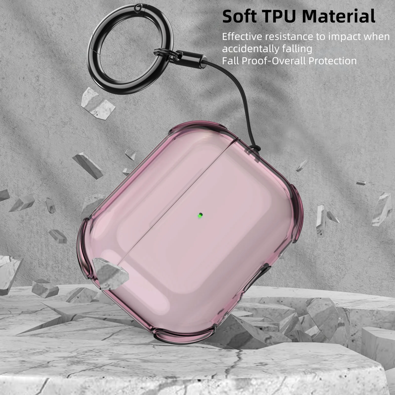 DL3 Mobilak AirPods Pro 3 (2025) Case, Clear TPU Material, Case Cover for Apple AirPod Pro 3nd Generation, Full-Body Protection, Lightweight, Anti-Scratch, Shockproof, Dustproof, Anti-Lost - Pink