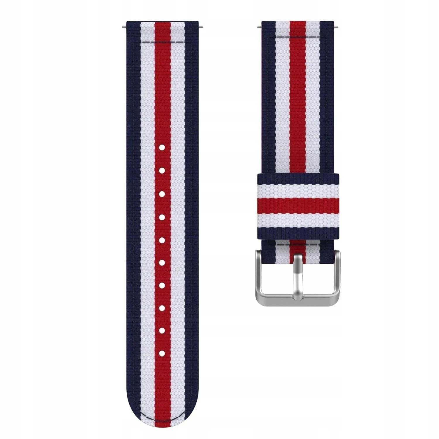 DL3 Mobilak Nylon Canvas Band 20MM Strap For Samsung Gear Sport/Watch 4/Watch 5/Watch 5 Pro/S2 classic/active 2 40mm 44mm/Amazfit GTS 3/4/4 Mini/Bip 3/Pro/GTS 2 mini/GTS 2e/Bip U - Blue Red
