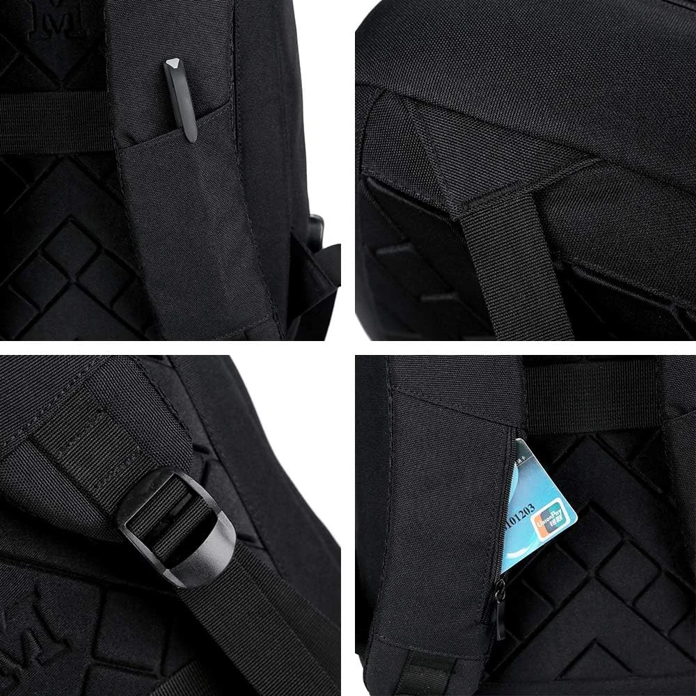 Mobigon Business Laptop Backpack, 15 Inch Travel Laptop Bag Rucksack with USB Charging Port, Water-Resistant Bag Daypack for Work College Computer Men Women Backpack For MacBooks - Black
