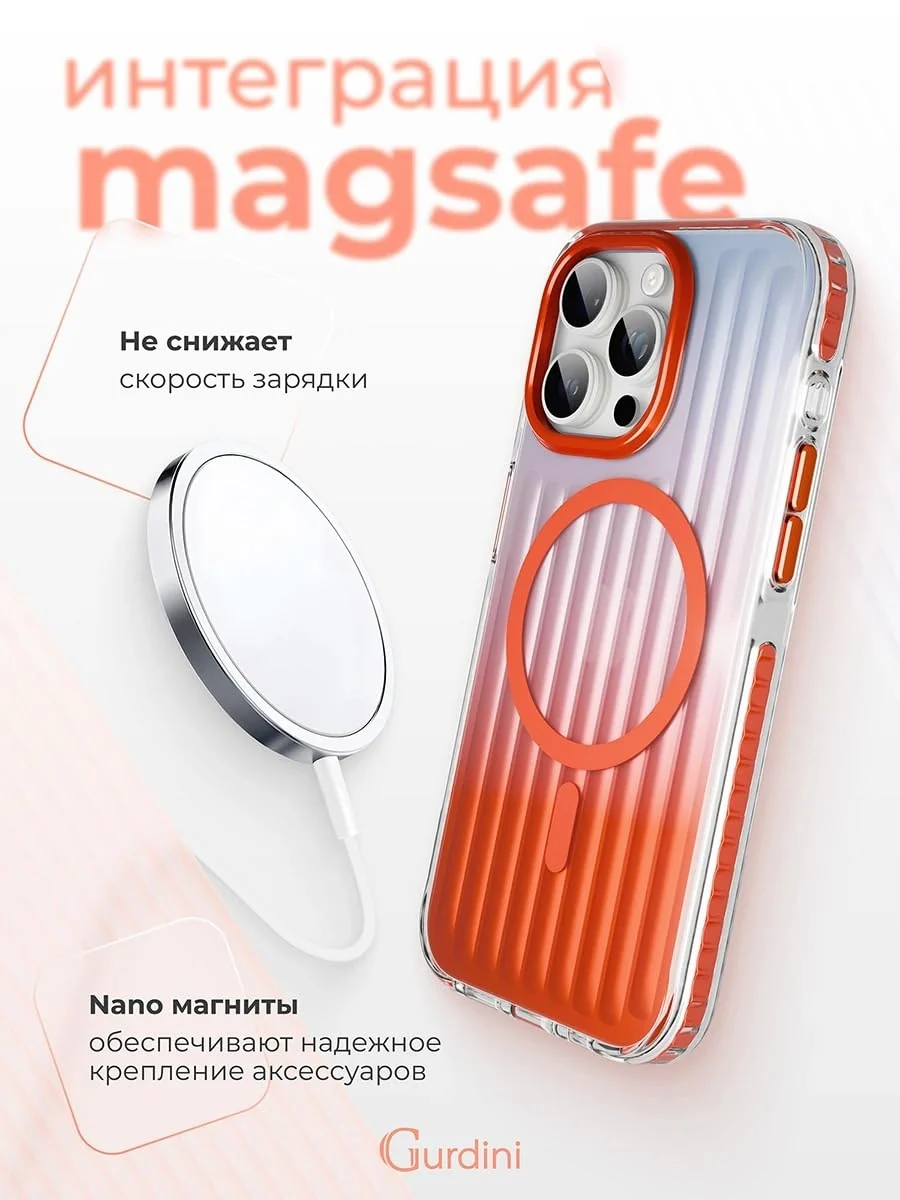 DL3 Mobilak MagSafe-Compatible Magnetic Case for iPhone 16 Pro Max with Camera Protection and Magnetic Car-Mount Support - Orange