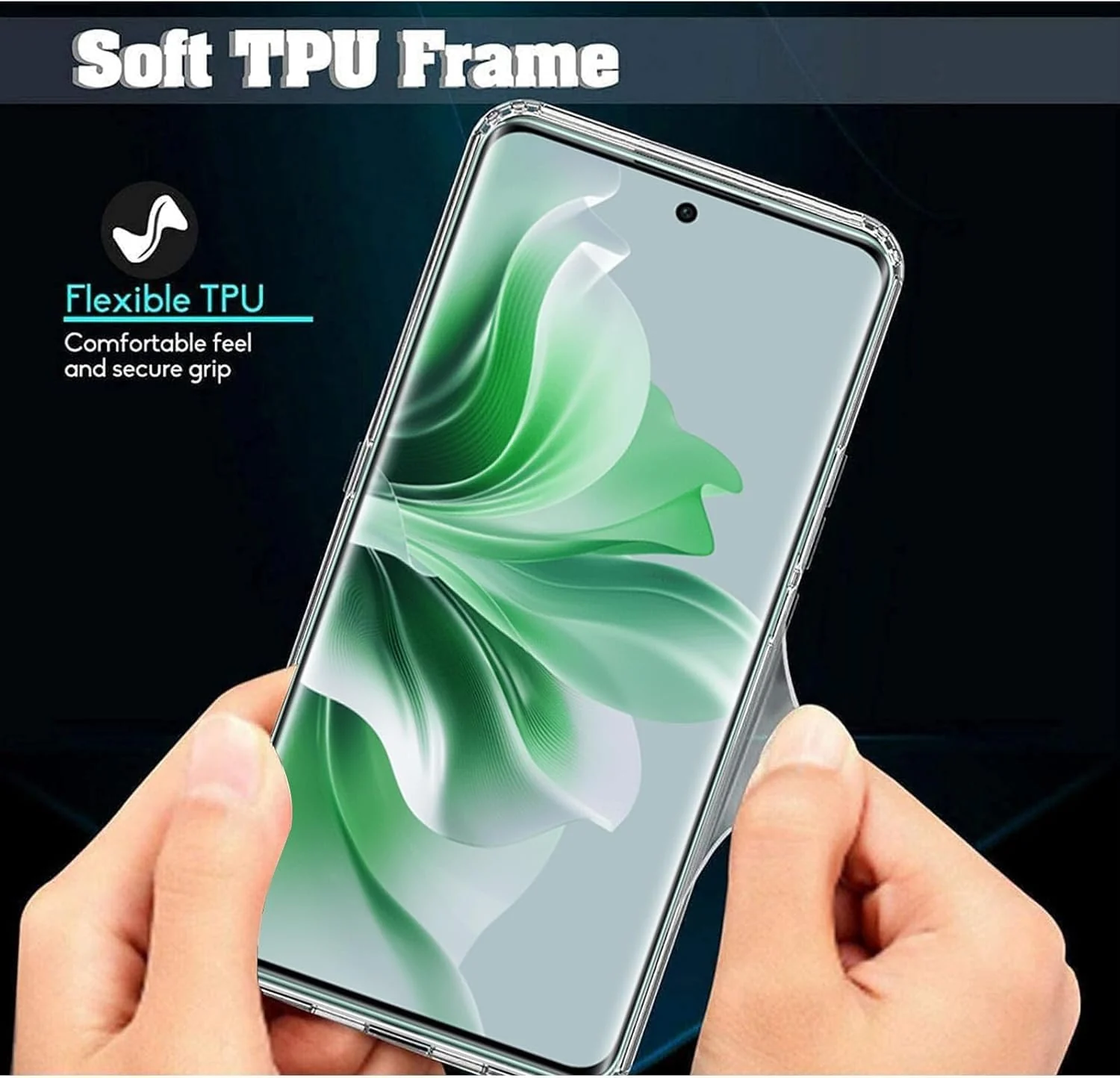 DL3 Mobilak Case Compatible with OPPO Reno 11 5G Case Crystal Soft TPU Gel Case Flexible Silicone Anti-Scratch Camera Protection TPU Cover - Clear