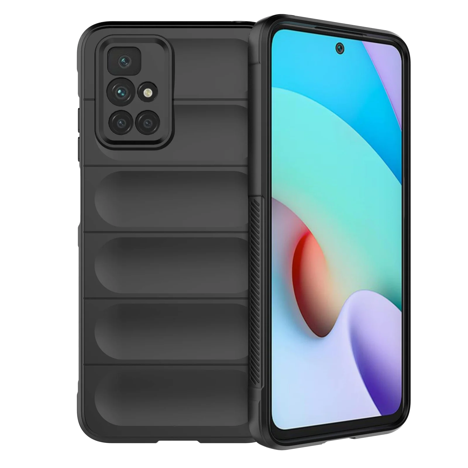 DL3 Mobilak Flexible Silicone and TPU Protective Case with Camera Protection for Xiaomi Redmi 10 4G / Redmi 10 2022 - Black