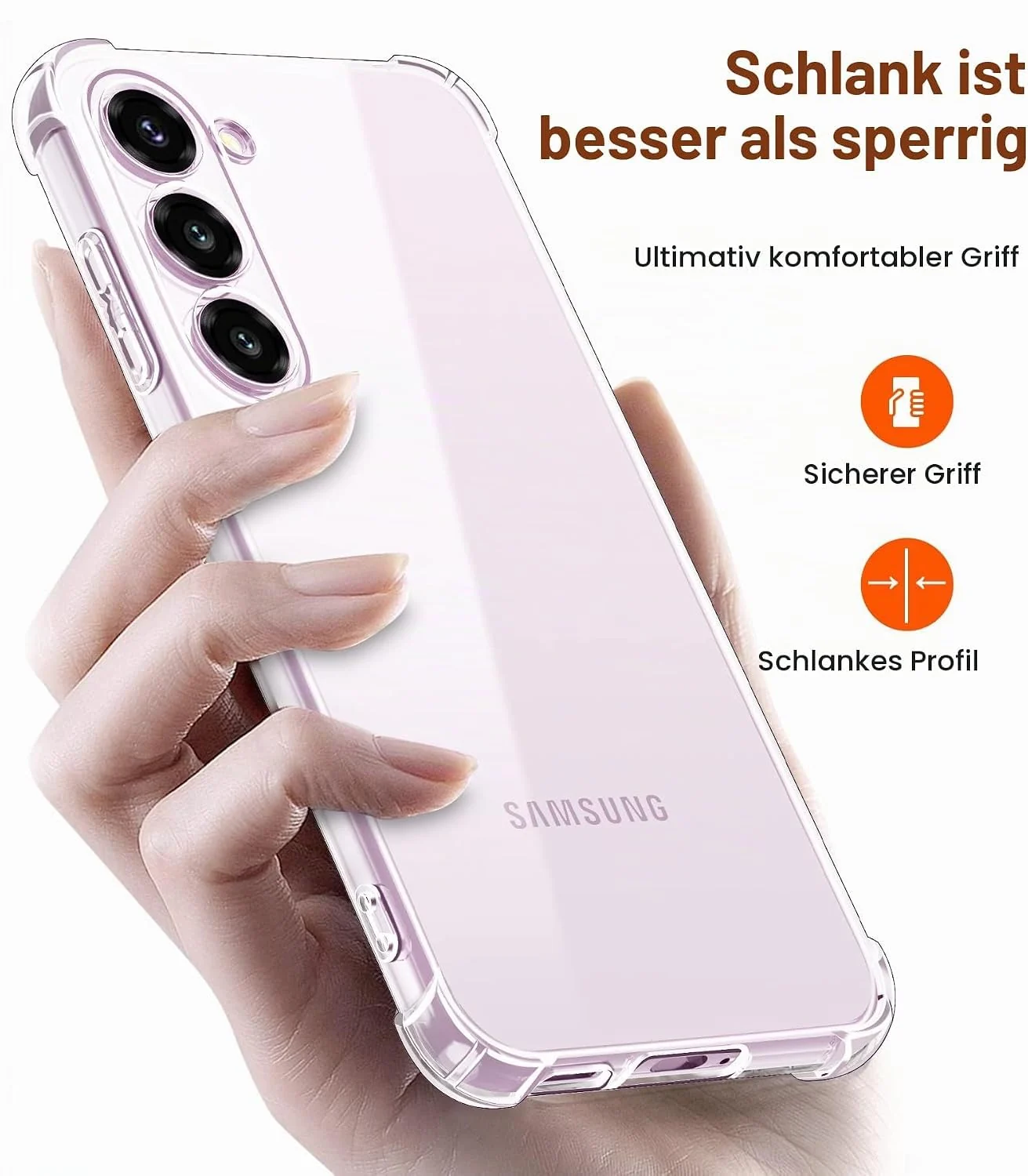 DL3 MOBILAK Clear Soft TPU Phone Case for Samsung Galaxy S23 5G - Clear