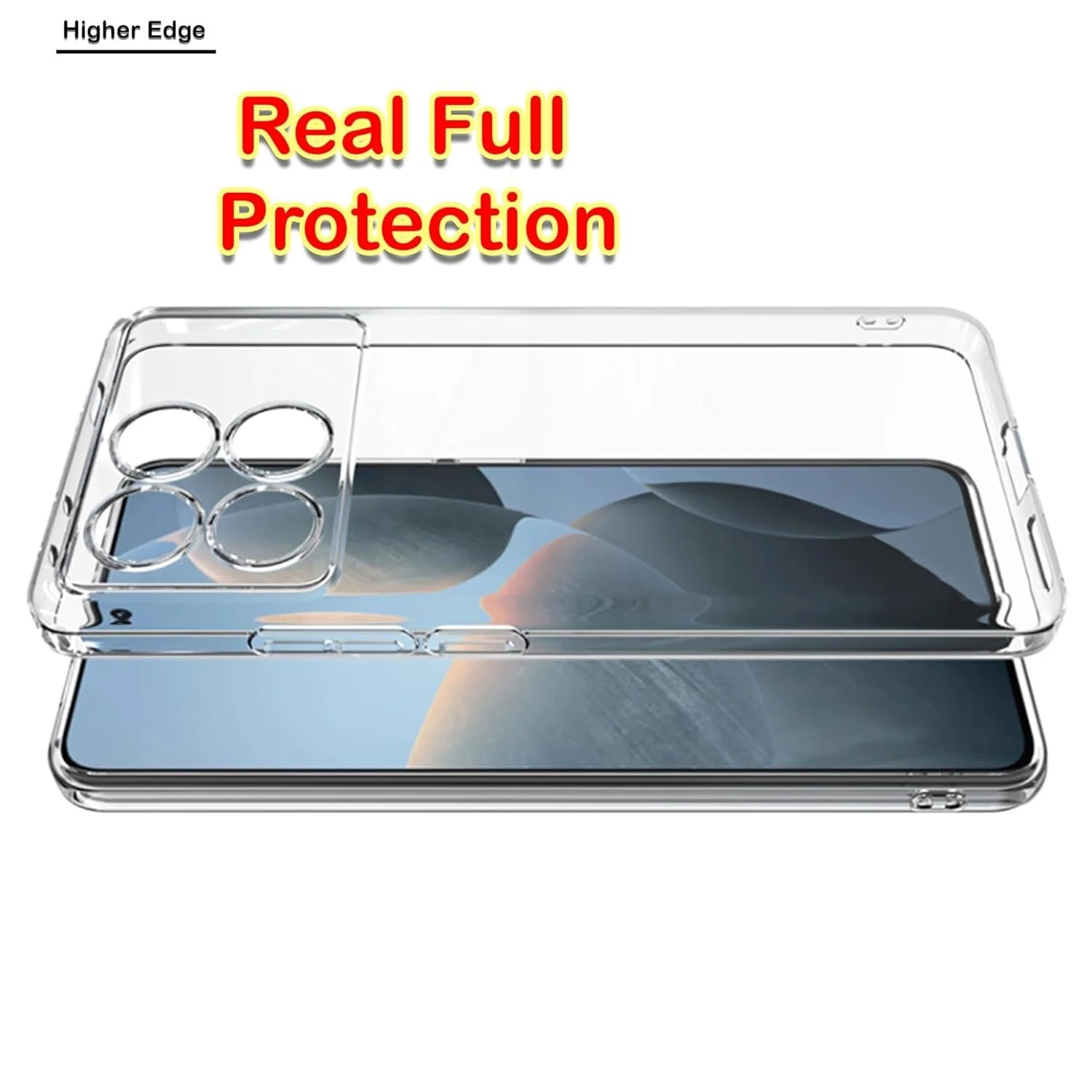 DL3 Mobilak Case Compatible with Xiaomi Poco X6 Pro Case Crystal Soft TPU Gel Case Flexible Silicone Anti-Scratch Camera Protection TPU Cover - Clear