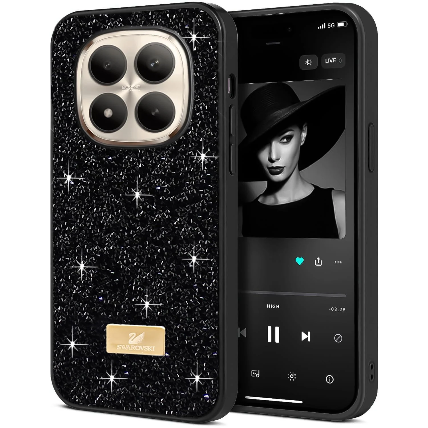 Xiaomi Redmi Note 15 Pro+ Plus 5G — DL3 Mobilak Glitter Protective Case for Xiaomi Redmi Note 15 Pro + Plus 5G, Supports wireless charging, Shock-absorbing protection, Scratch-resistant surface