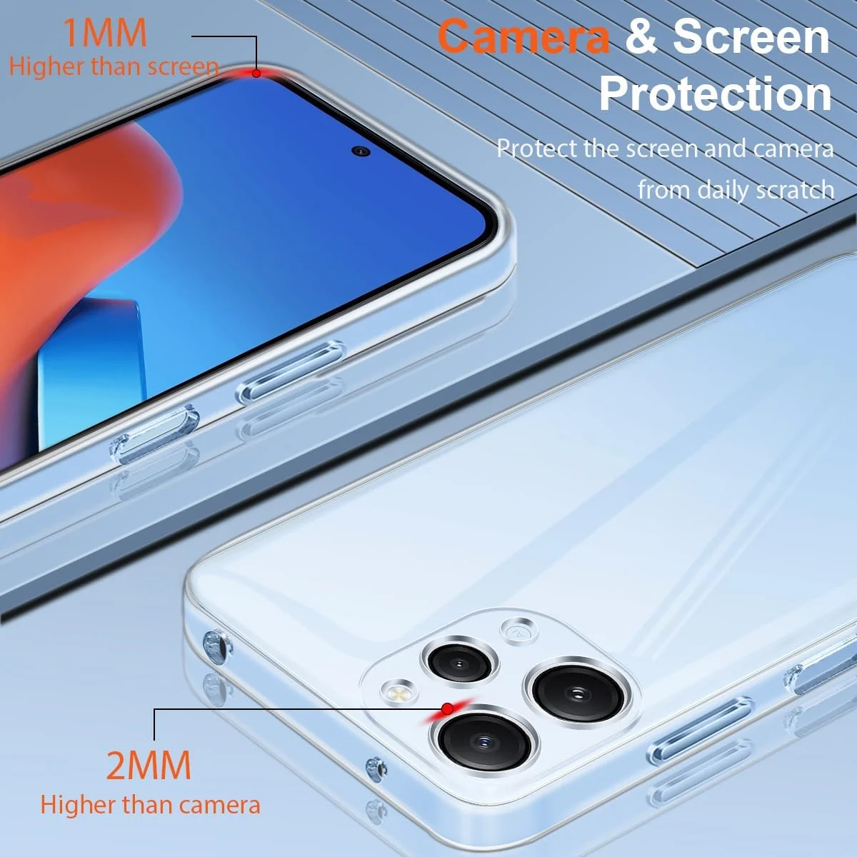 DL3 Mobilak Case Compatible with Redmi 12 4G Case Cover (not for Note 12 4G) Case Crystal Soft TPU Gel Case Flexible Silicone Anti-Scratch Camera Protection TPU Cover - Clear