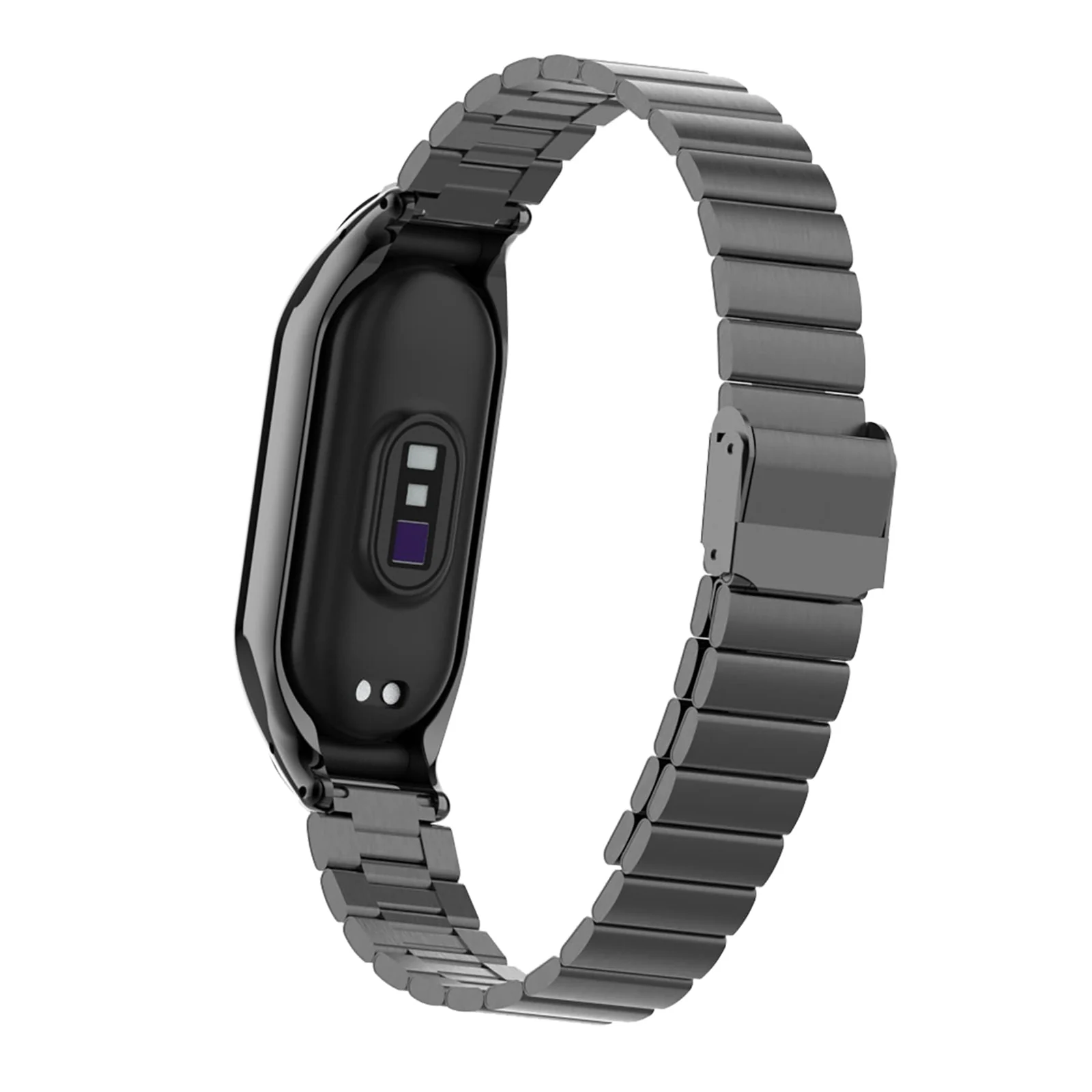 DL3 Mobilak Mi Band 6 Mi Band 5 Strap for Xiaomi Mi Band 5 6, Stainless Steel Watch Band Metal Replacement Bracelet Wristband for M5 M6 - Black