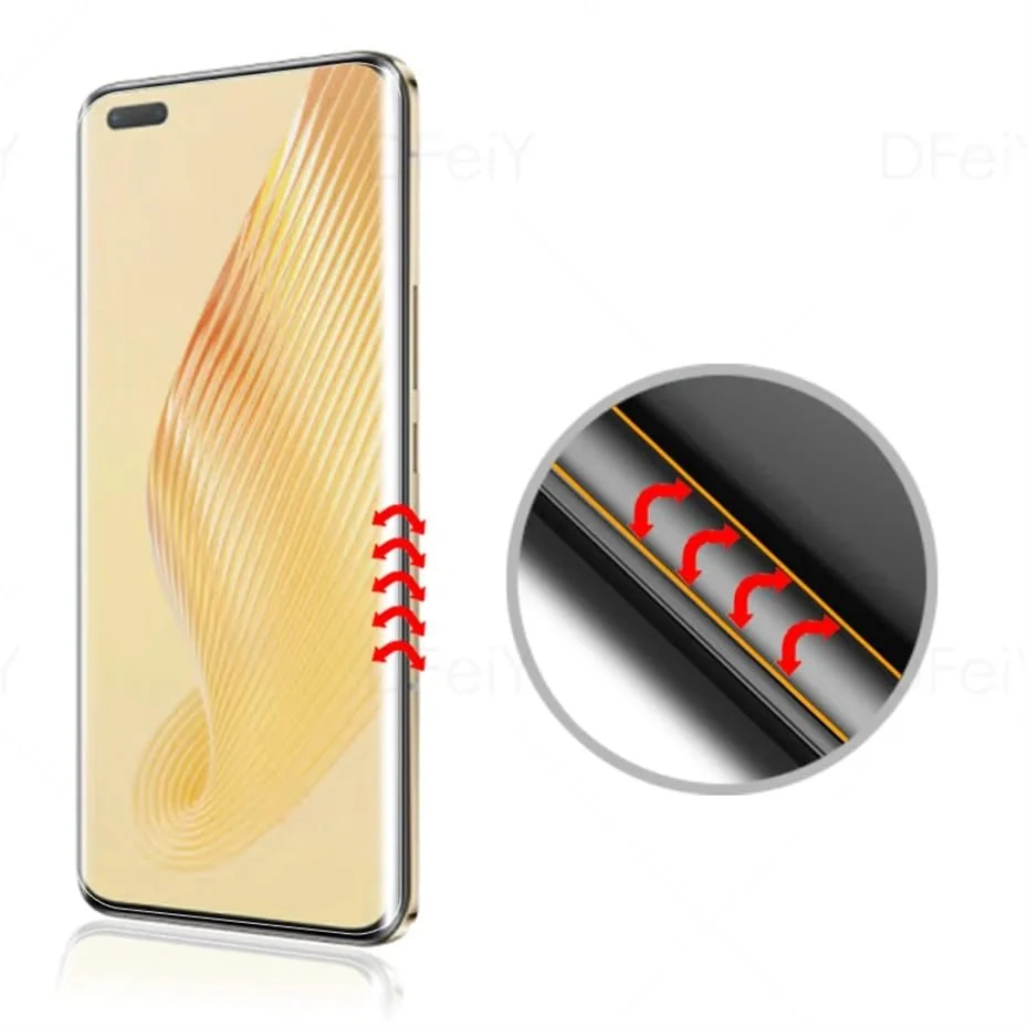 DL3 Mobilak Honor Magic 5 Pro Screen Protector [Liquid UV Tempered Glass] Full Screen adhesive [Sensitive Touch][Fingerprint Sensor Compatible] HD - Clear