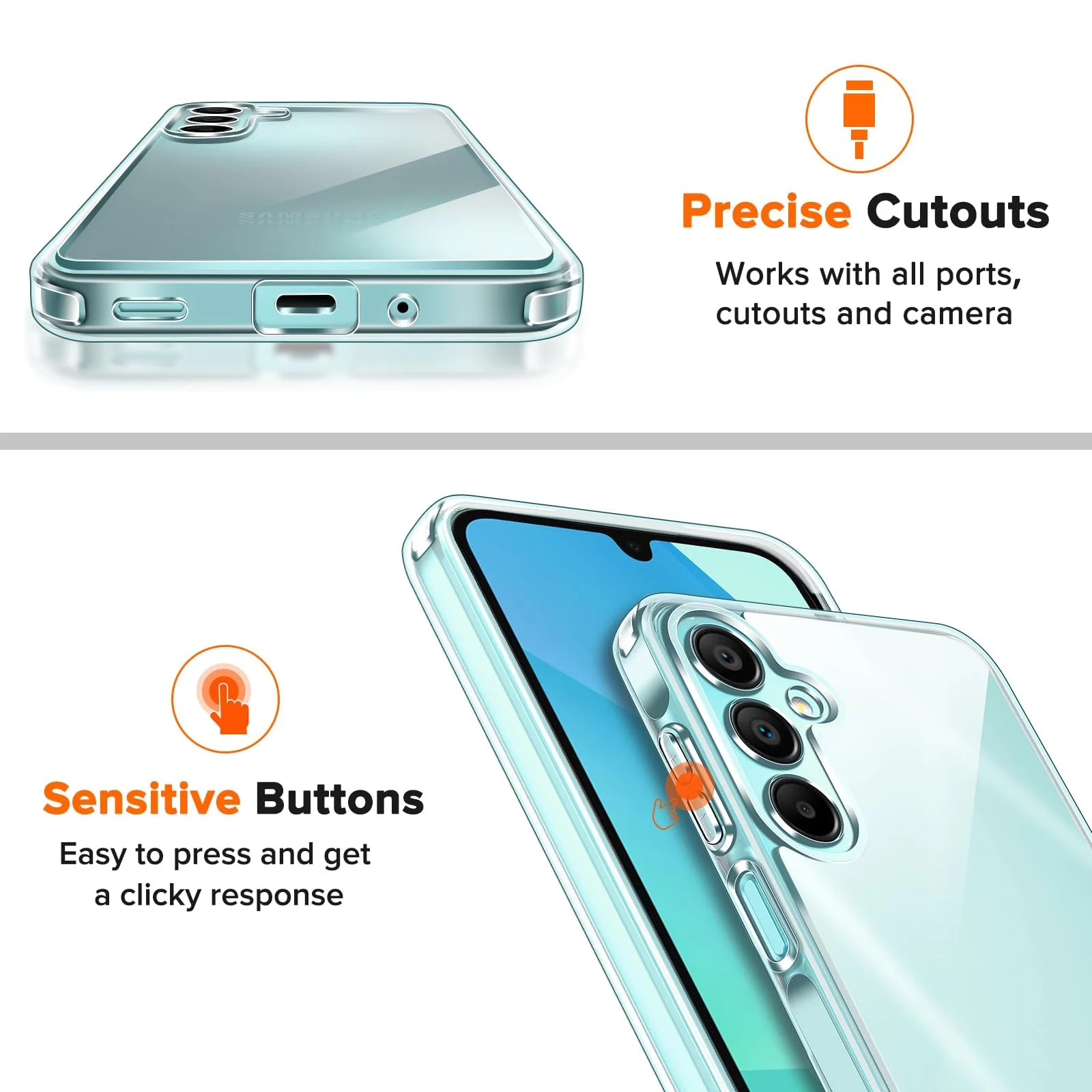 DL3 Mobilak Case Compatible with Samsung Galaxy A16 4G / A16 5G, Case Crystal Soft TPU Gel Case Flexible Silicone Anti-Scratch Camera Protection TPU Cover - Clear