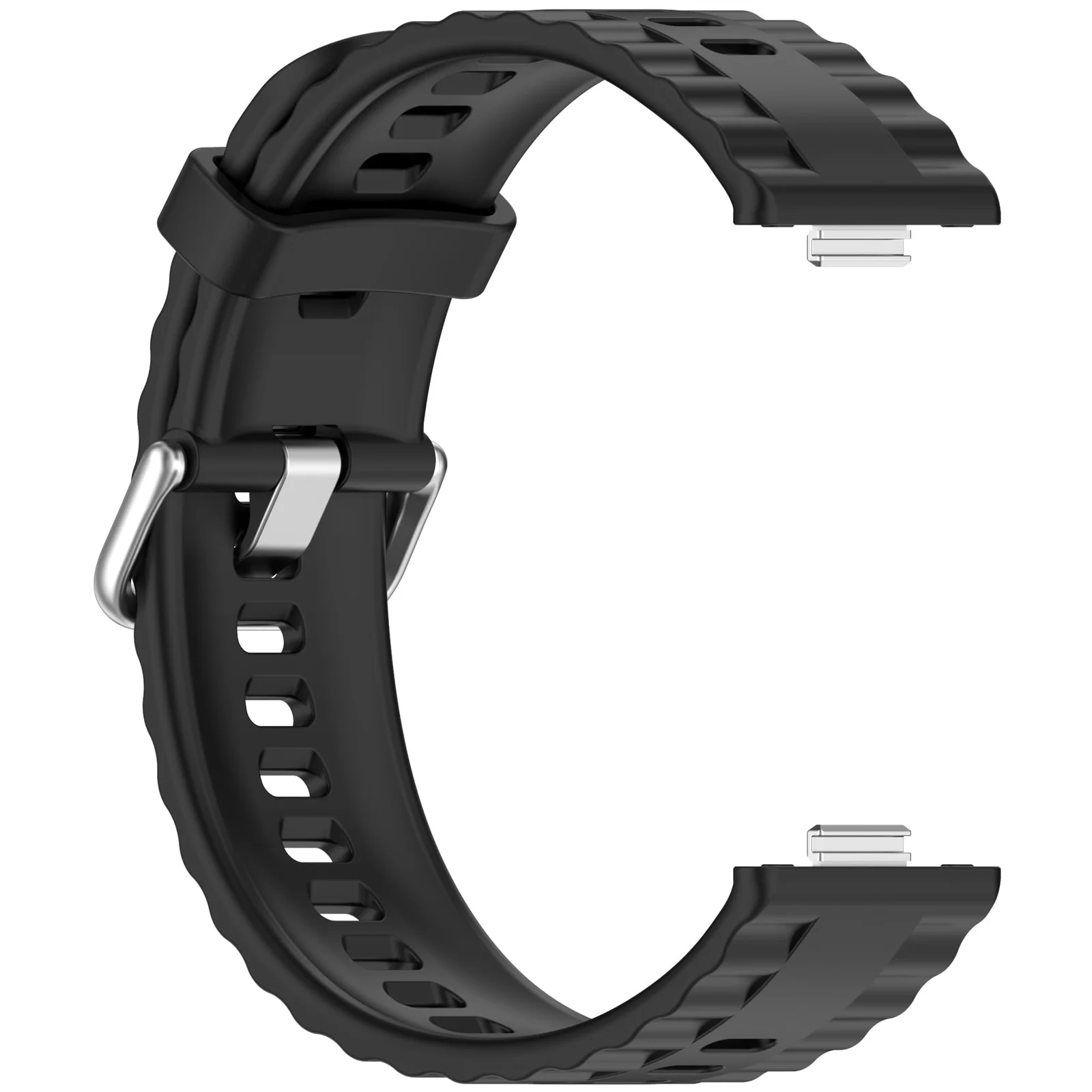 DL3 Mobilak Wavy Texture Sports Wristbands for Huawei Watch Fit 4/Fit 4 Pro/Fit 3 Strap, Breathable Silicone Wristband Strap Watch Strap Bracelet for Huawei Watch Fit 4 Pro/Fit4/3 - Black
