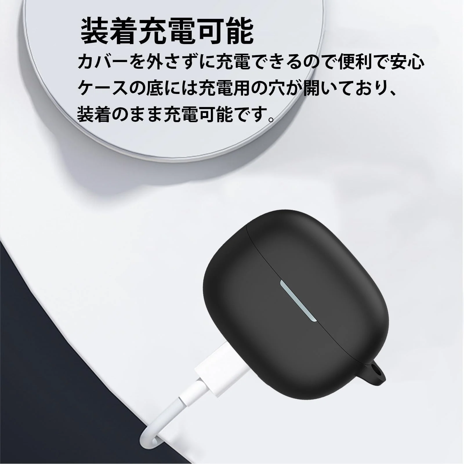 DL3 Mobilak Compatible with Xiaomi Redmi Buds 5 Pro Case Cover, Soft Silicone Shockproof Protective Skin Case for Xiaomi Redmi Buds 5 Pro Wireless Earbuds with Carabiner - Black