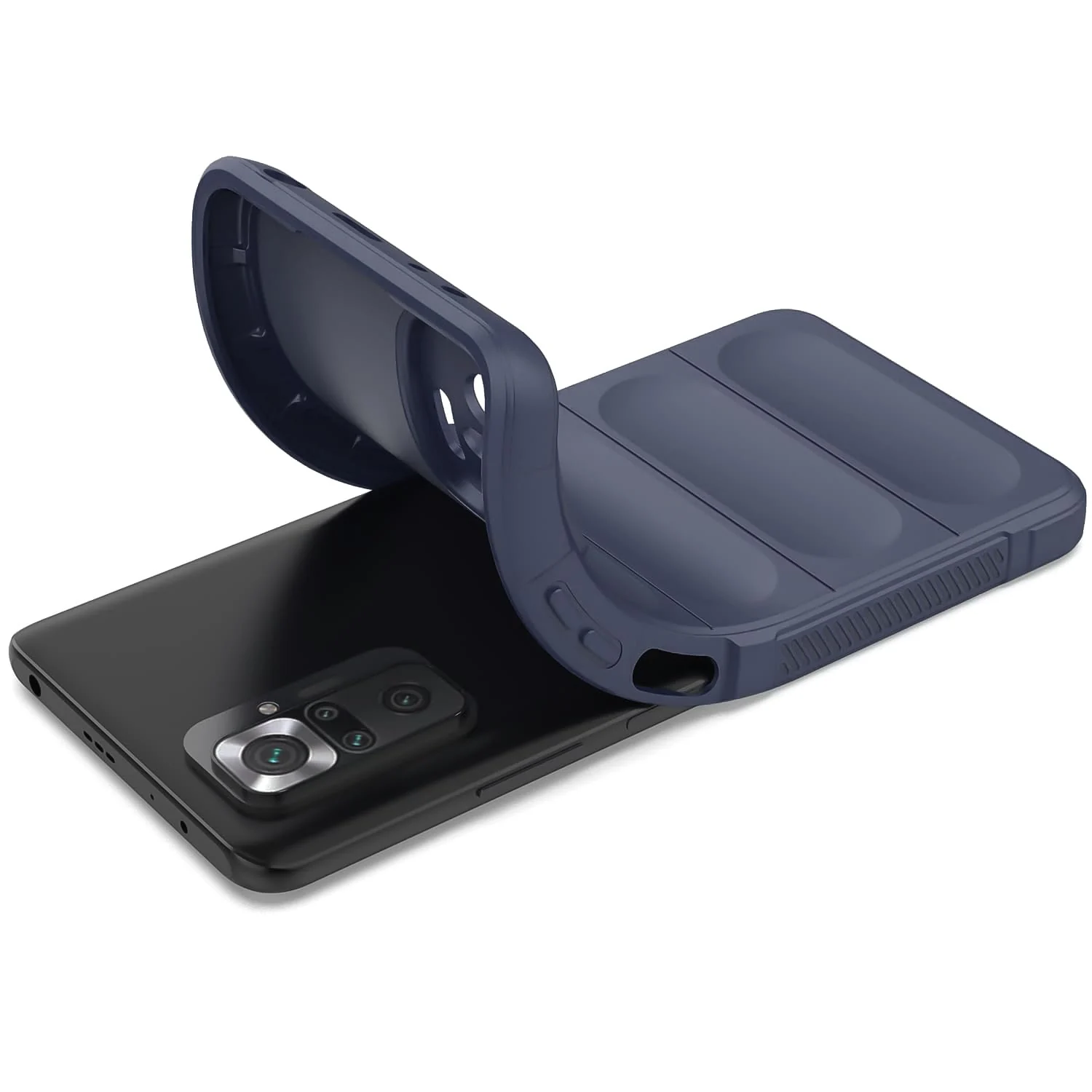 DL3 Mobilak Flexible Silicone and TPU Protective Case with Camera Protection for Xiaomi Redmi Note 10 Pro / Note 10 Pro Max - Blue