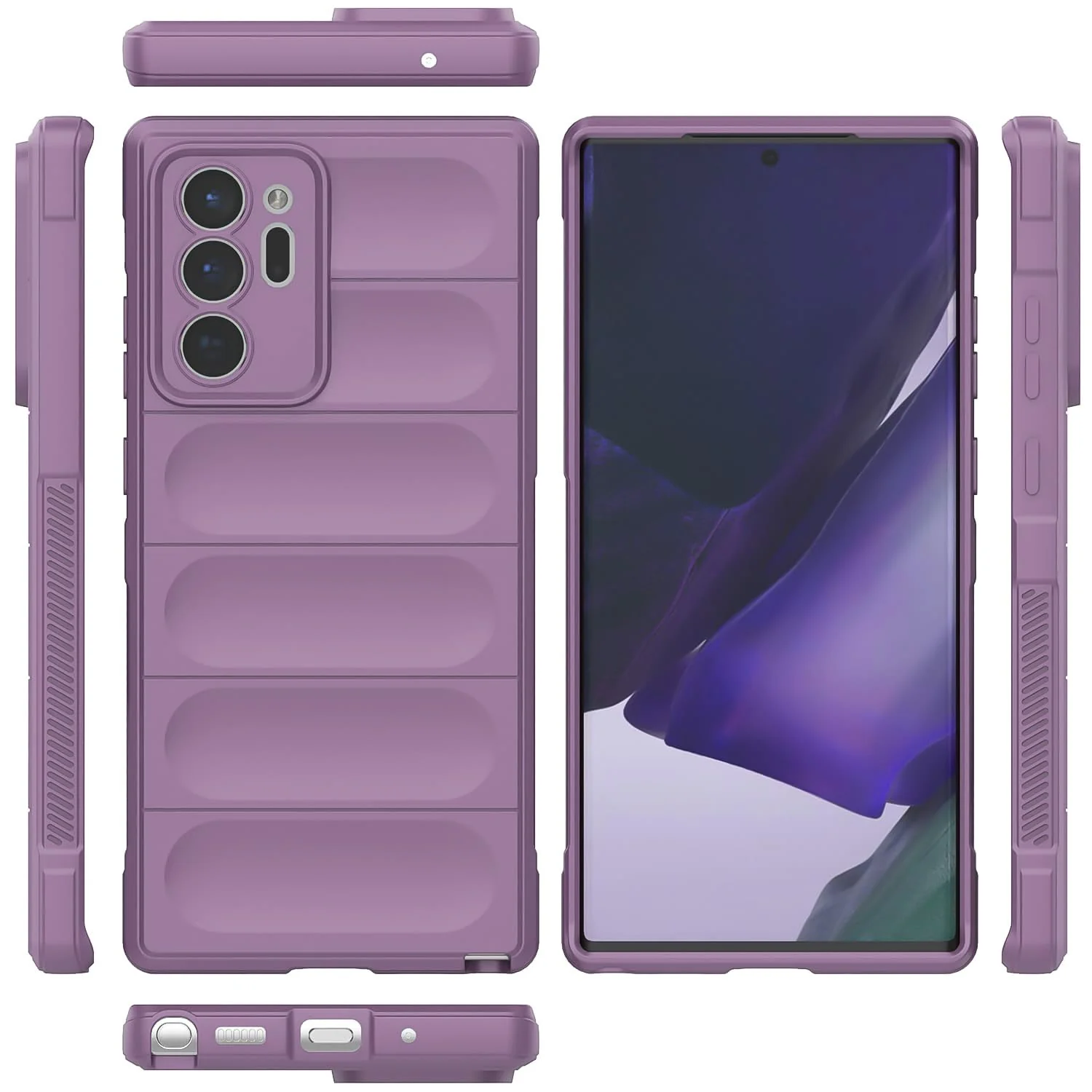 DL3 Mobilak Flexible Silicone and TPU Protective Case with Camera Protection for Samsung Galaxy Note 20 Ultra - Purple