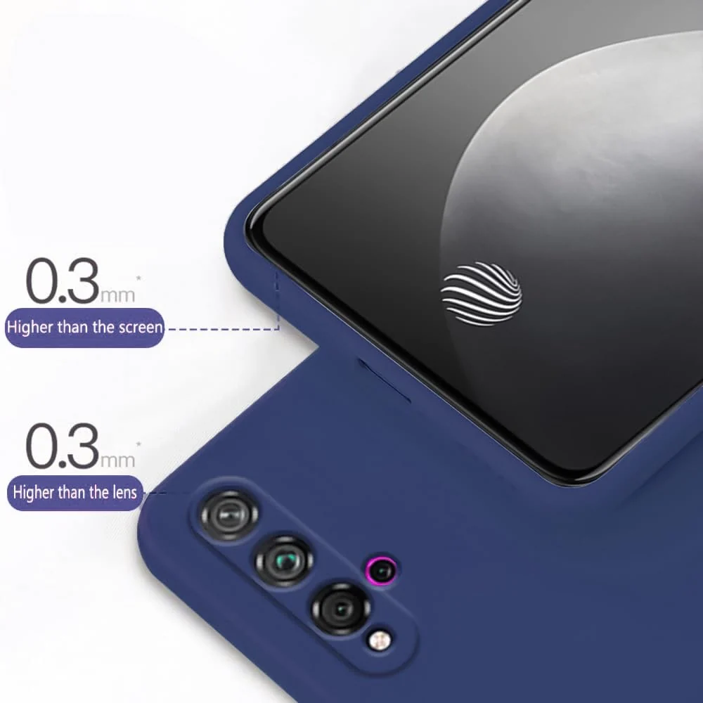 DL3 Mobilak Liquid Silicone Protective Case for Huawei nova 5T with Microfiber Lining and Shockproof Design - Blue 1